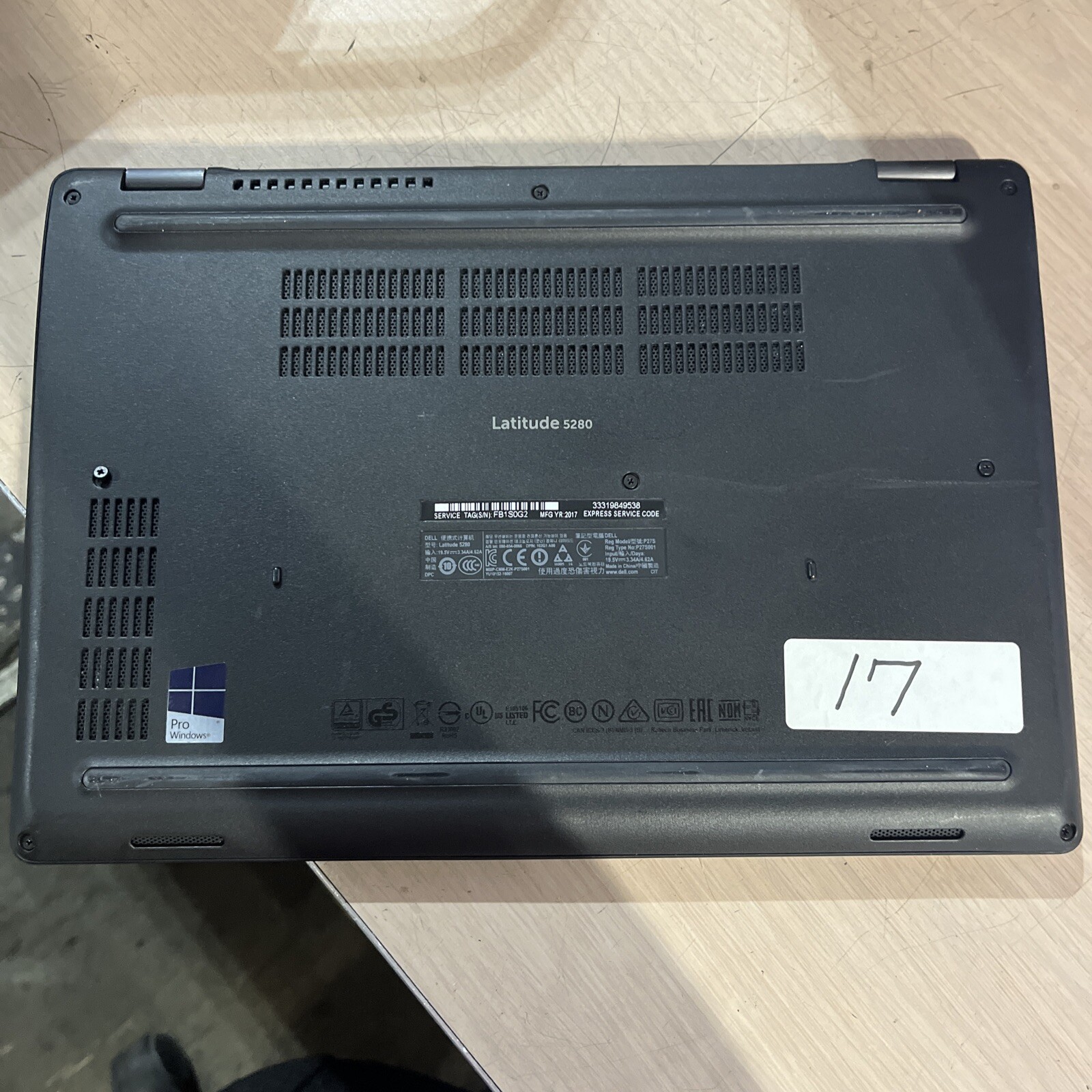 DELL LATITUDE 5280 INTEL CORE I3-7100U 2.40GHZ 8GB RAM NO HD ::