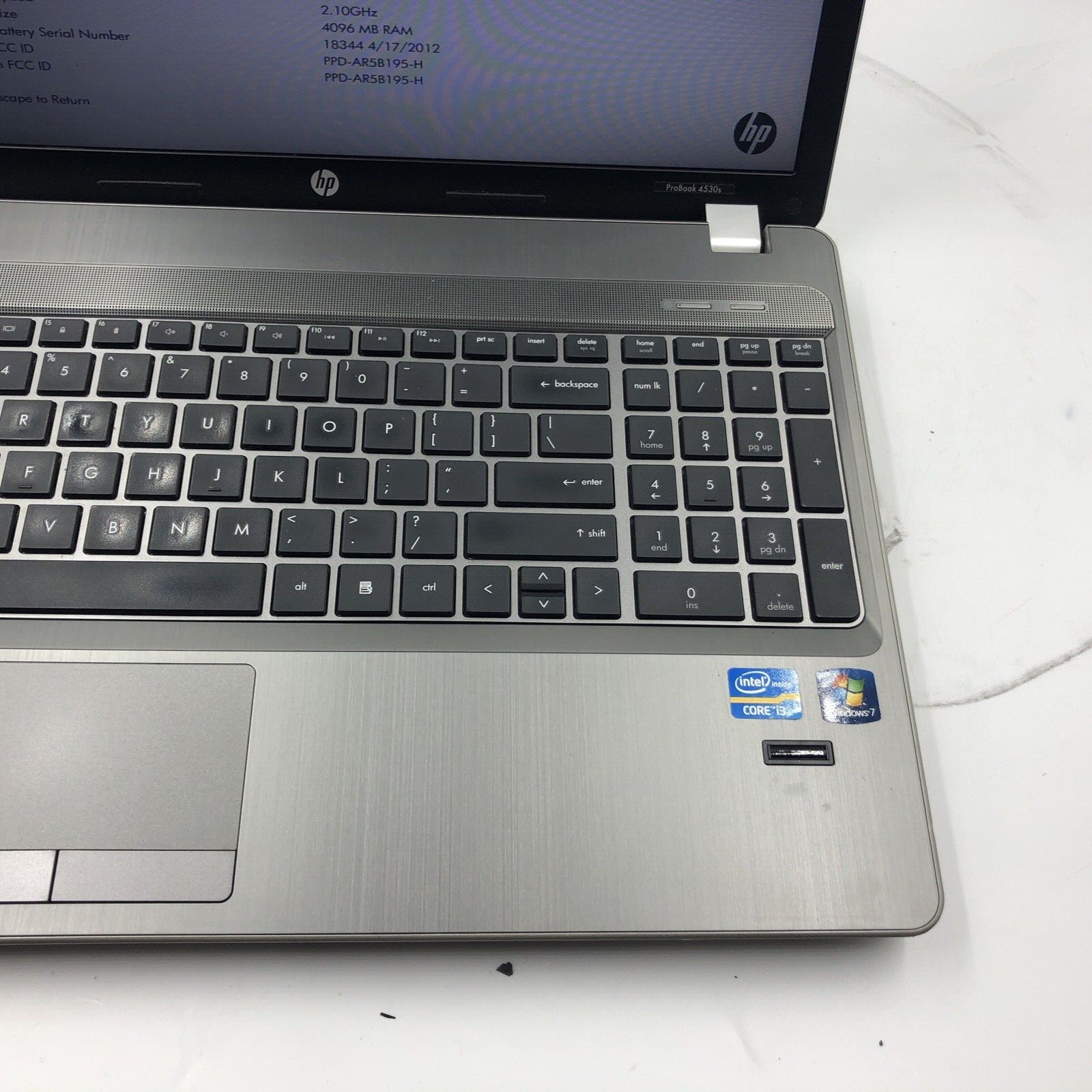 HP ProBook 4530s Laptop i3-2310M 2.1GHz 4GB NO HDD/OS Dead Board/GPU (FOR PARTS)