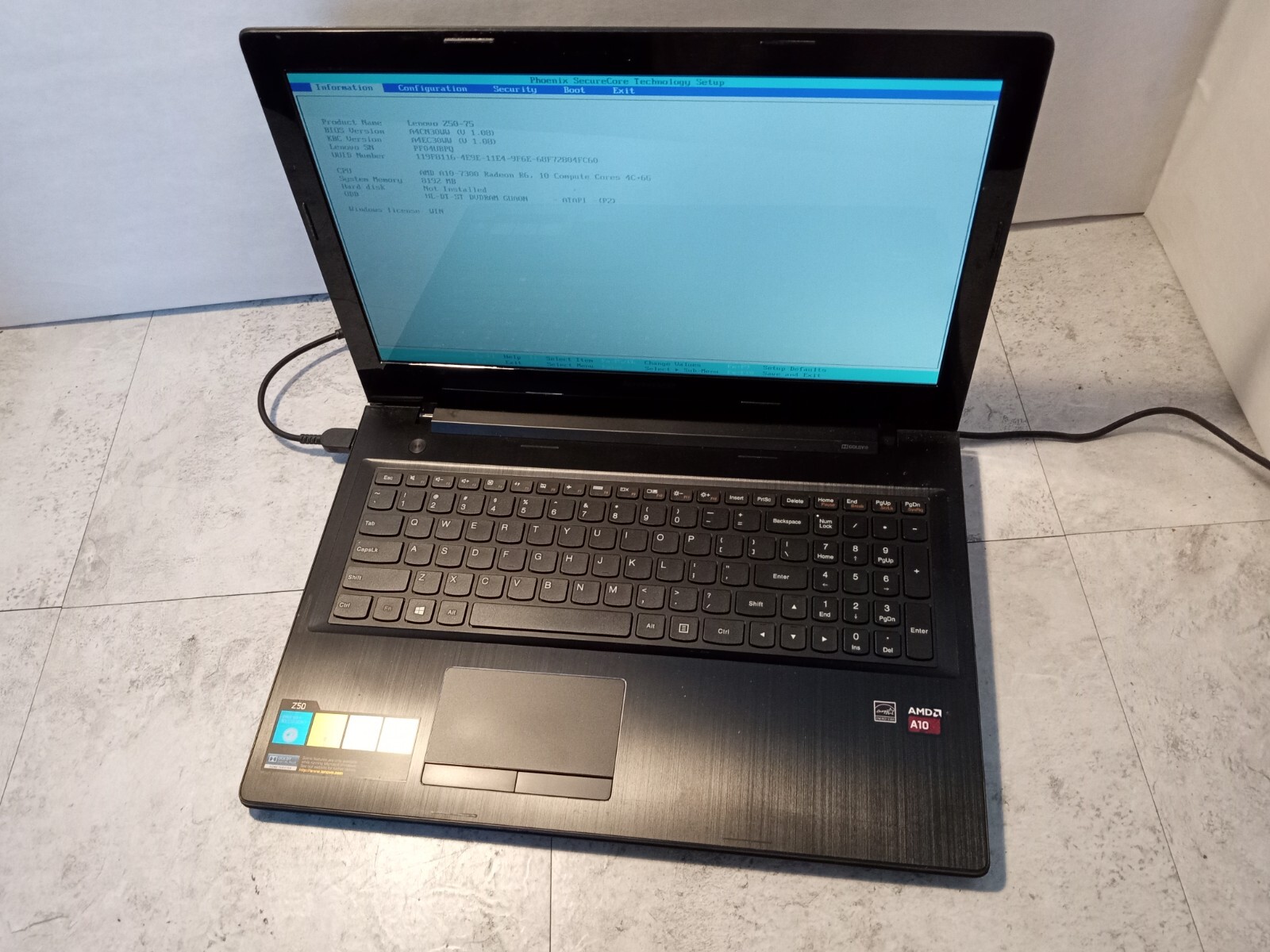 Lenovo Z50-75 15.6″ Laptop AMD A10-7300 Radeon R6 *READ -FM