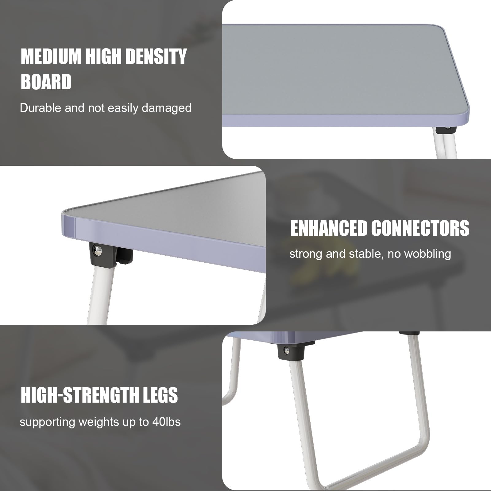 Lap Desk Laptop Tray for Bed or Couch, Portable Breakfast Serving, Foldable
