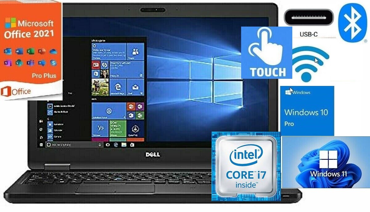 Dell Latitude 5580 15.6″ i7 8G 16G 32GB Ram 500GB 1TB 2TB SSHD Win10 Touch