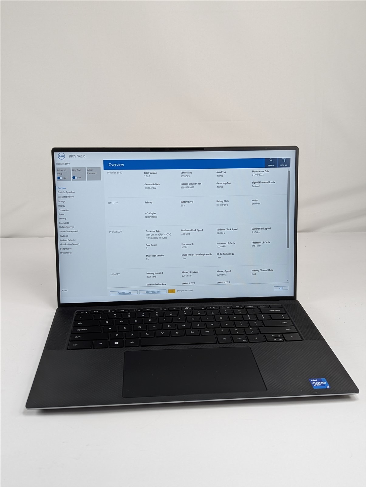Dell Precision 5560 2021 15.6″ i7-11850H 2.5GHz 32GB RAM 512GB SSD RTX A2000