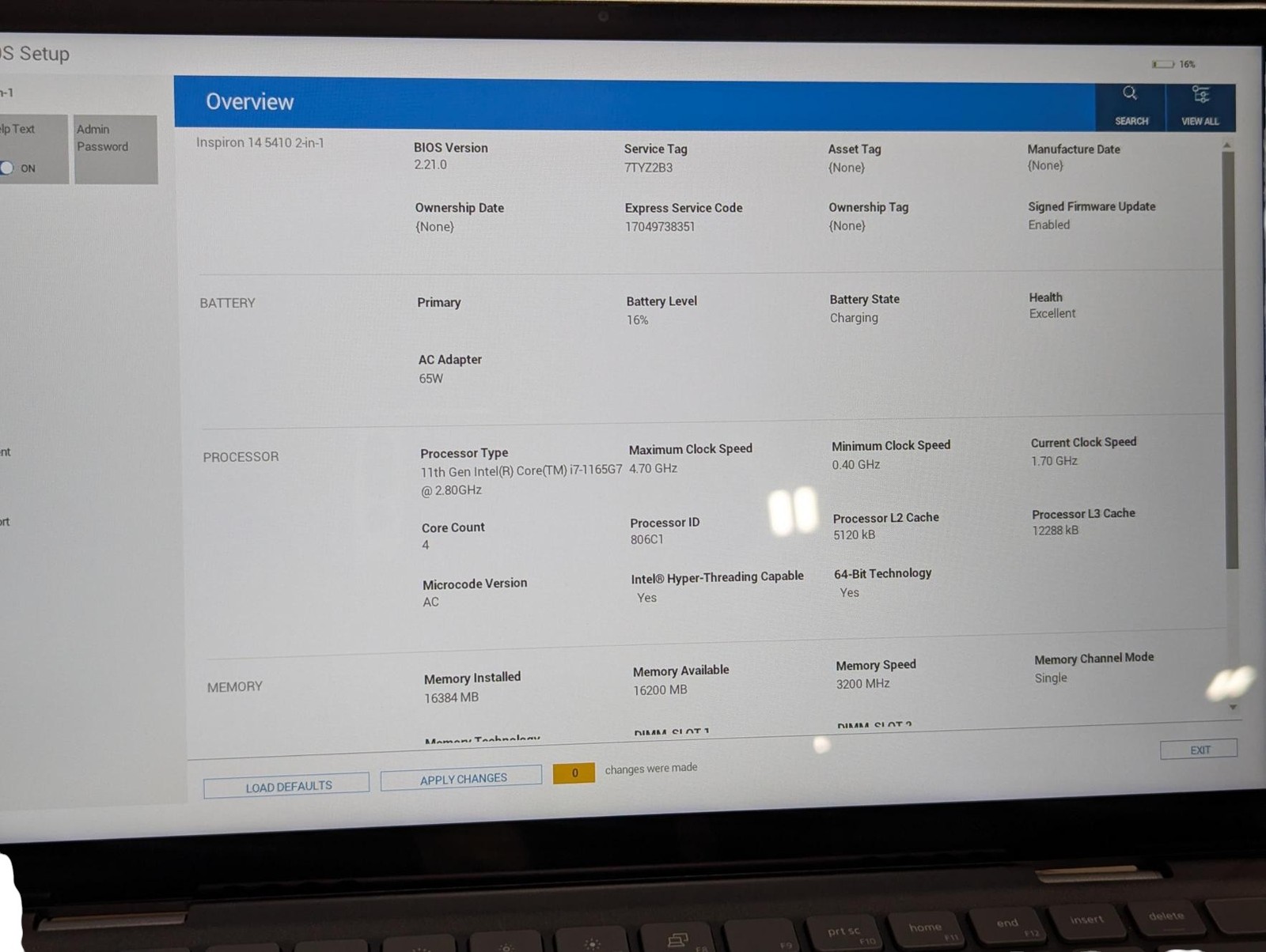 Dell Inspiron 14 5410 2-in-1 i7-1165G7 2.80GHz 16GB RAM 512GB SSD Grade D