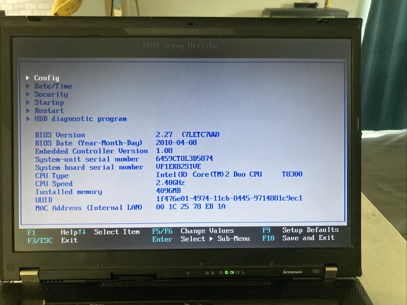 Lenovo ThinkPad T61 15.4” 4gb RAM 500gb HDD Charger Included Good Battery