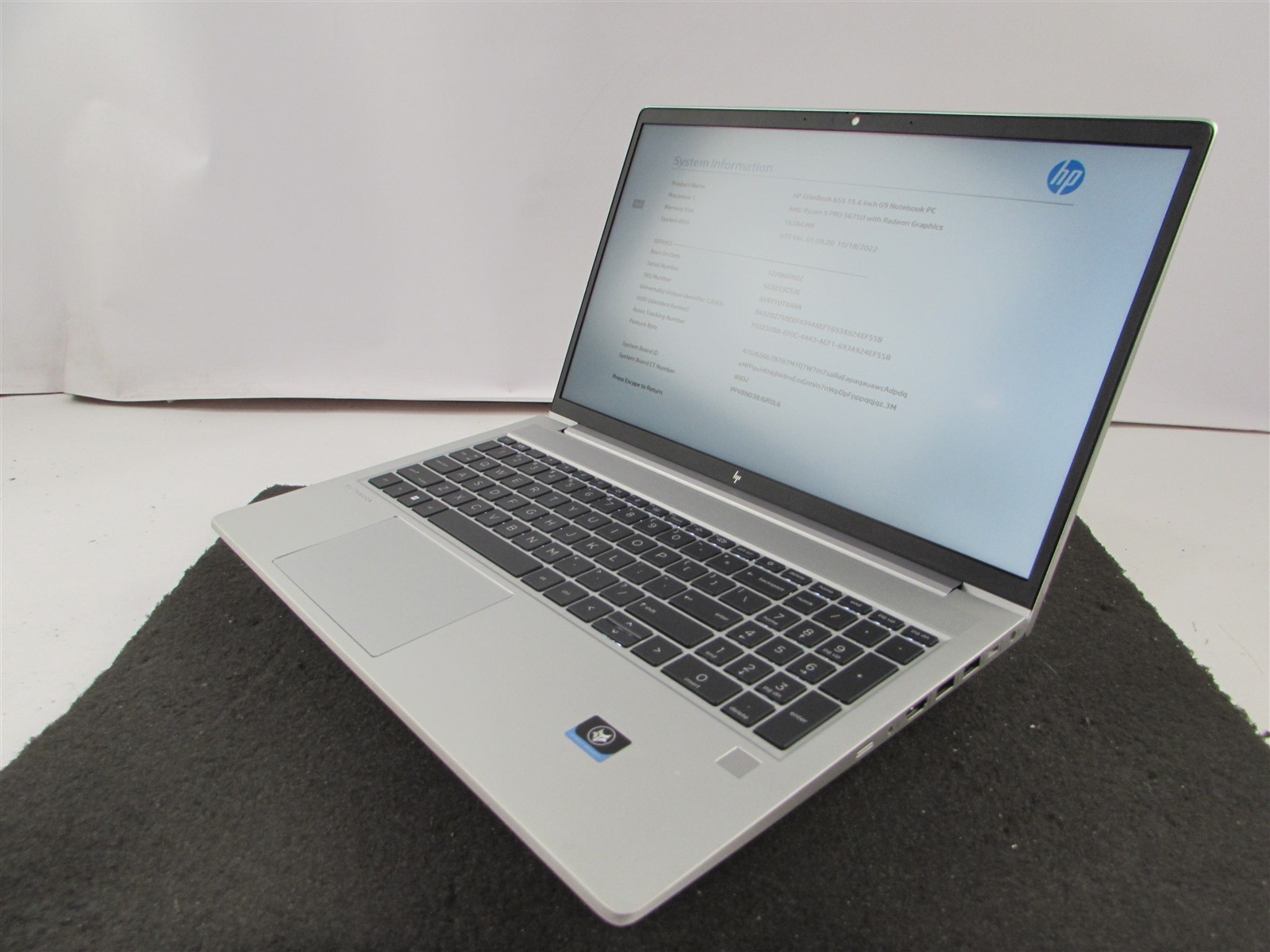 HP ELITEBOOK 655 (G9) 15.6″ 1920X1080 AMD RYZEN 5 PRO 512GB SSD 16GB RAM NO O.S