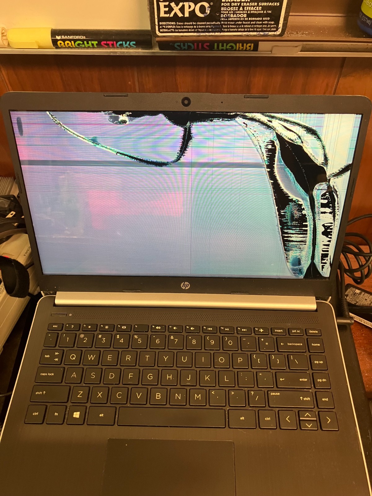 HP Notebook 14-dk0053od 14 AMD A4-9125 Dual-Core, Silver, Laptop FOR PARTS