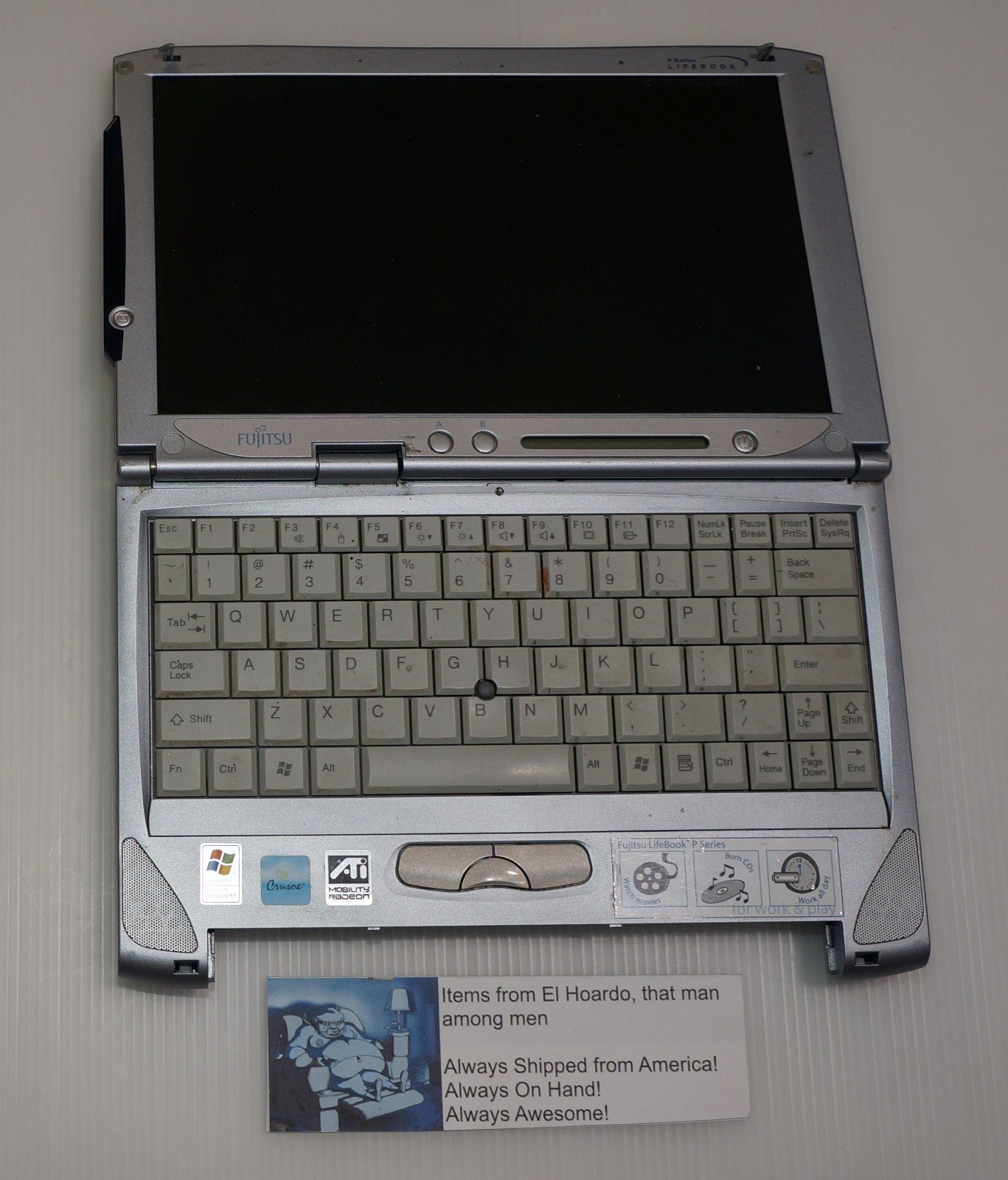 Fujitsu LifeBook P Series fpc02011al cp145514 Laptop PARTS AS IS NO AC