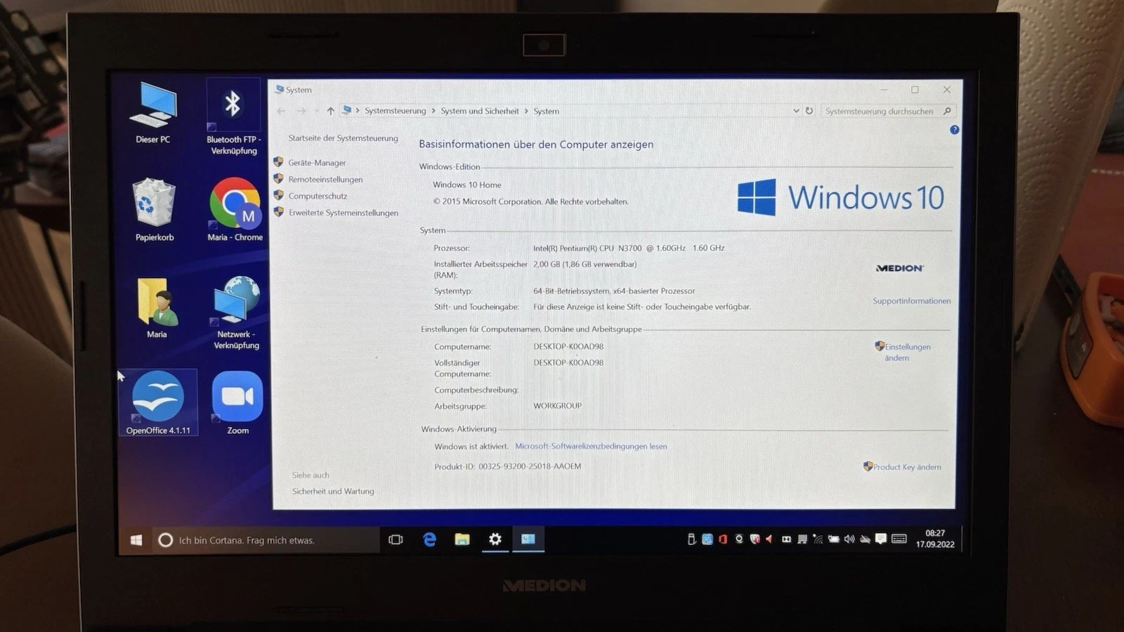 Medion Akoya S4220 14″ Windows 10 Used With Warranty 6 Months