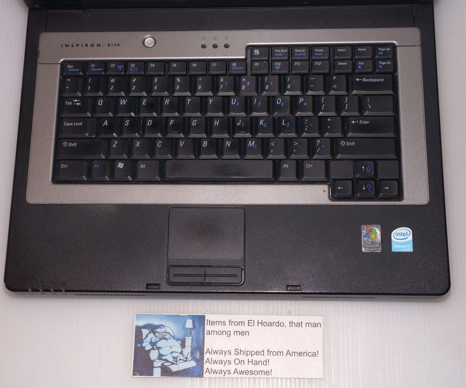 Dell Inspiron B130 Laptop 1GB Ram 40GB HDD 1.50 Ghz Celeron M Windows XP DVD
