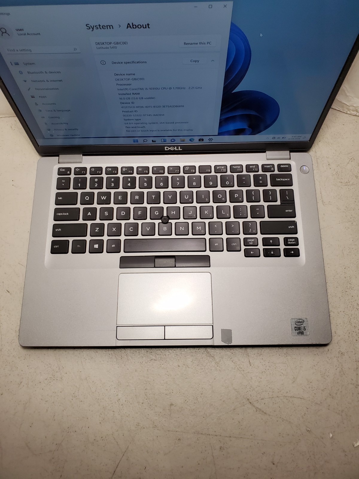 Dell Latitude 5410 14″ Laptop i5-10310u 1.6GHz 16GB RAM 256GB SSD Win11 #69