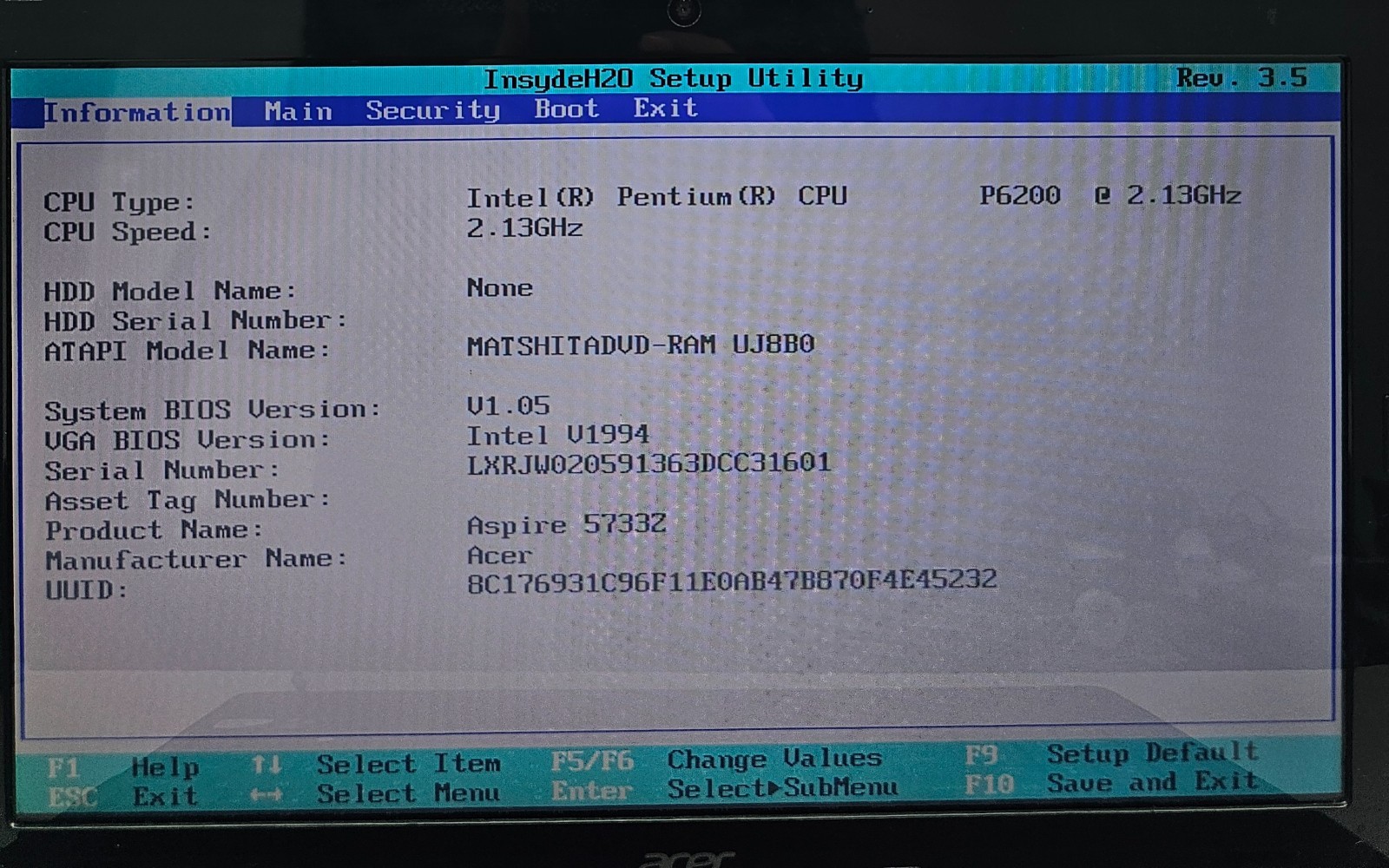 Acer Aspire 5733Z-4469 Laptop Intel Pentium P6200 3GB Ram NO HD/OS/BATT (FL)