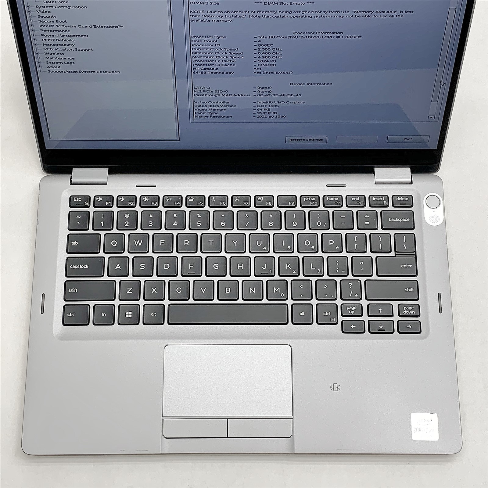 Dell Latitude 5310 Laptop Intel i7 10610U 1.80GHZ 13.3″ Touch FHD 16GB NO HDD