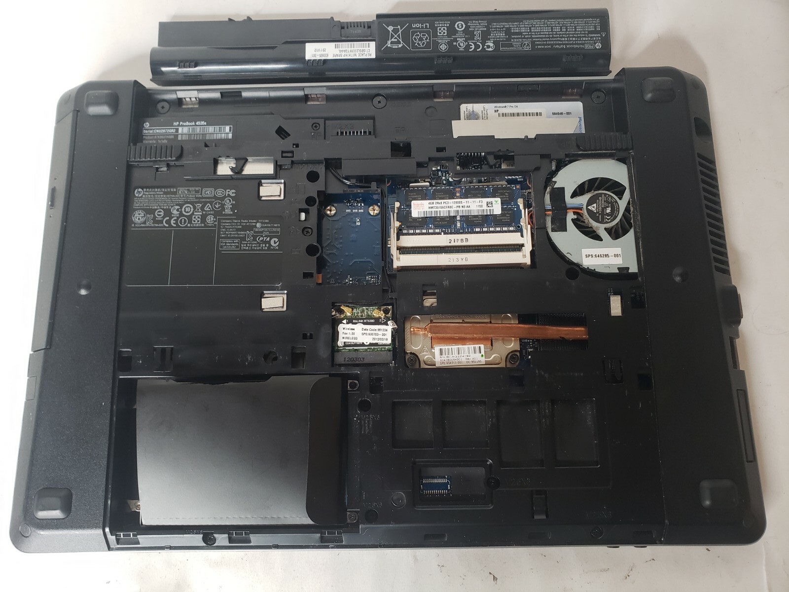 HP ProBook 4535s AMD E2-3000M@1.80ghz, Radeon HD 6380G, 4GB Ram, no HDD