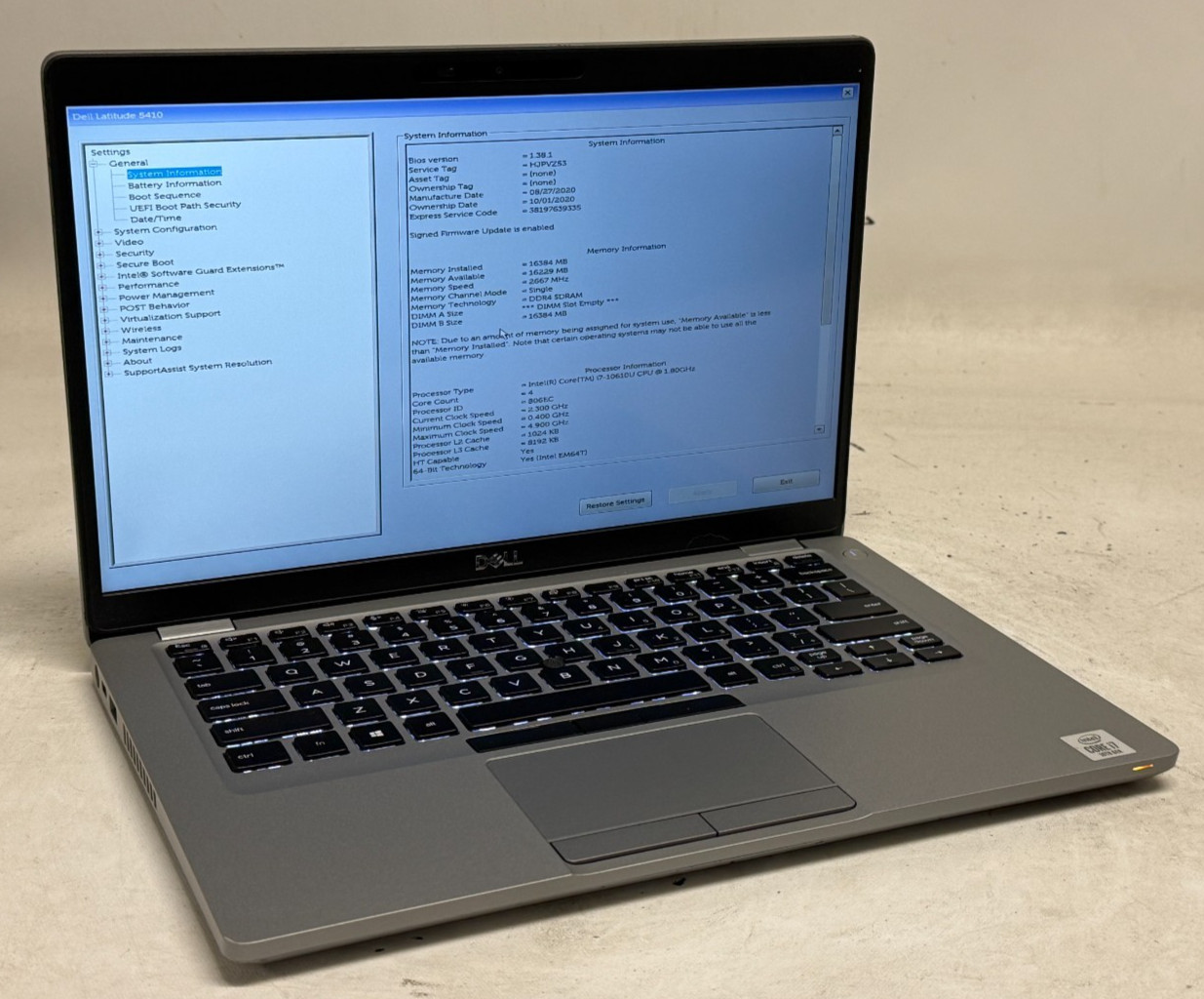 Dell Latitude 5410 14″ (i7-10610u 1.80GHz – 16GB RAM – 512GB SSD – Win11Home)