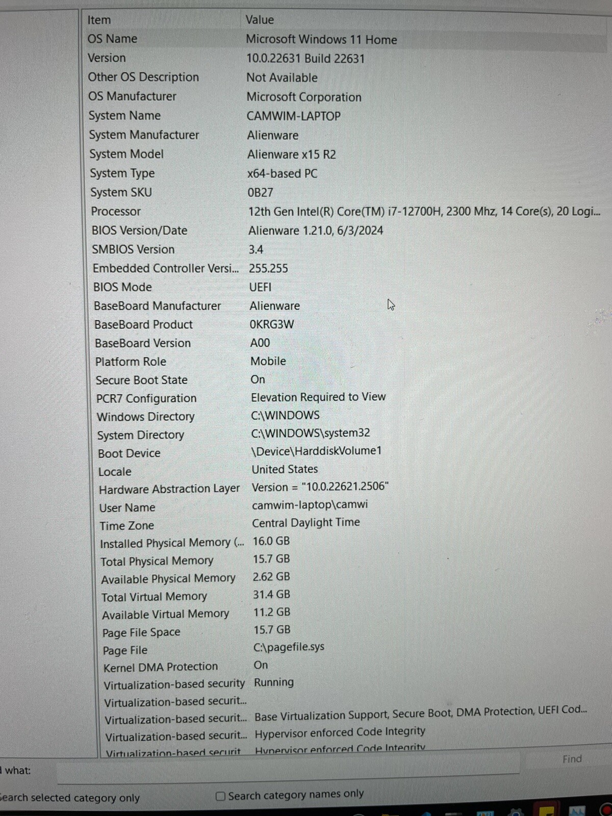 alienware x15 r2 gaming laptop