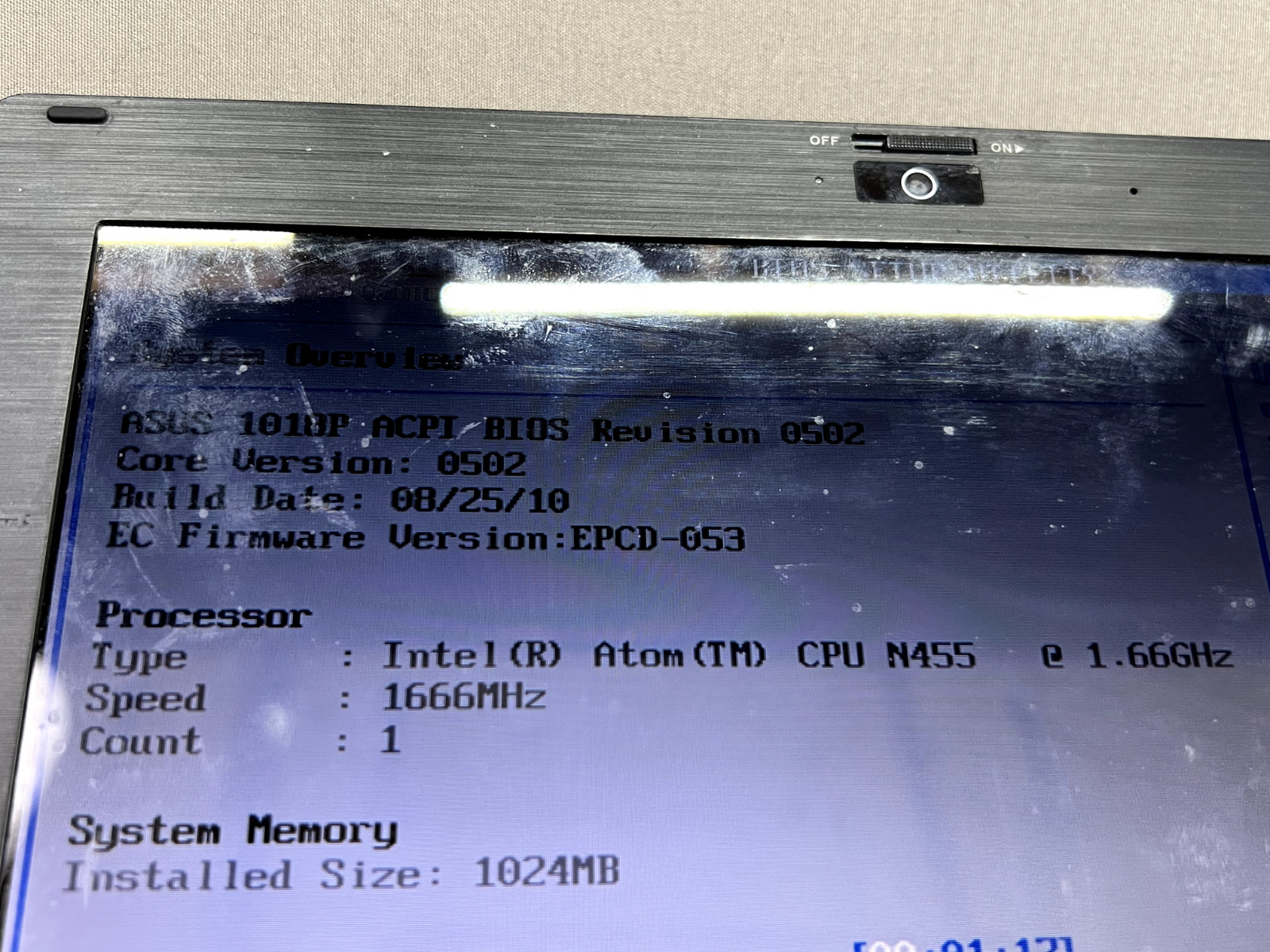 ASUS Eee PC 1018P 10.1″ Netbook — 160 GB HDD — No OS Installed