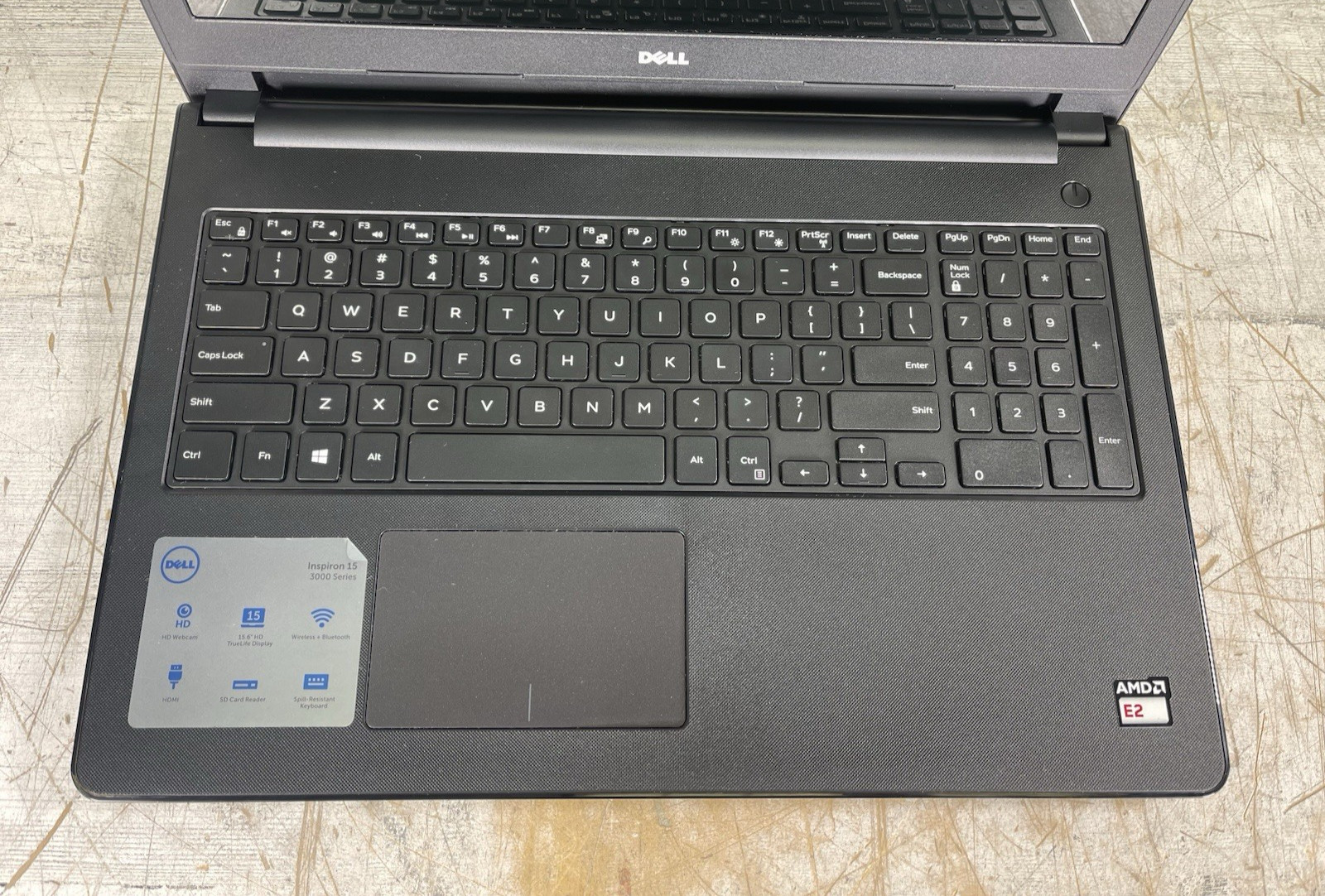 DELL INSPIRON 15 3555 AMD E2-6110 @ 1.5 GHz, NO RAM, NO HDD/OS – (PARTS)