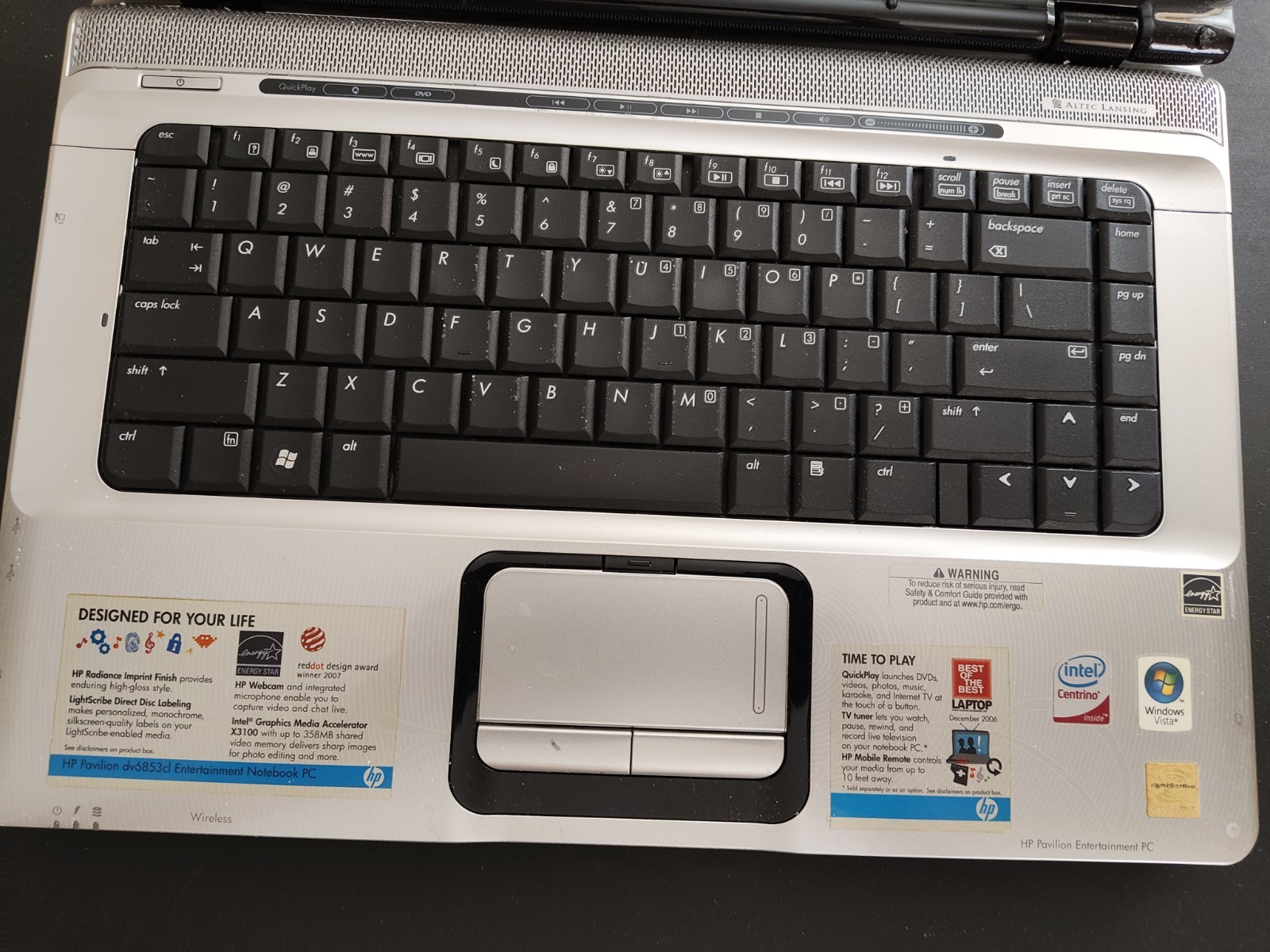 HP Pavilion DC9700 Laptop w/ HDD & OEM Charger – NO RAM. AS IS/ Tested