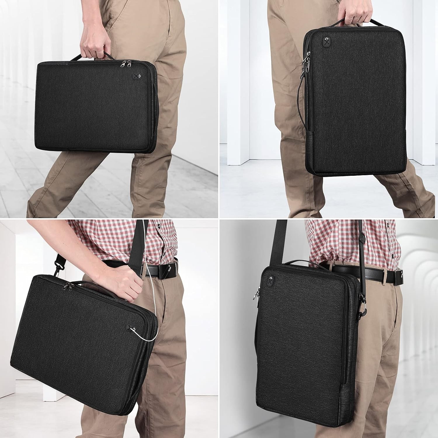 15.6-inch Laptop Shoulder Bag, Protective Computer Carrying Case for 16.2″ MacBo