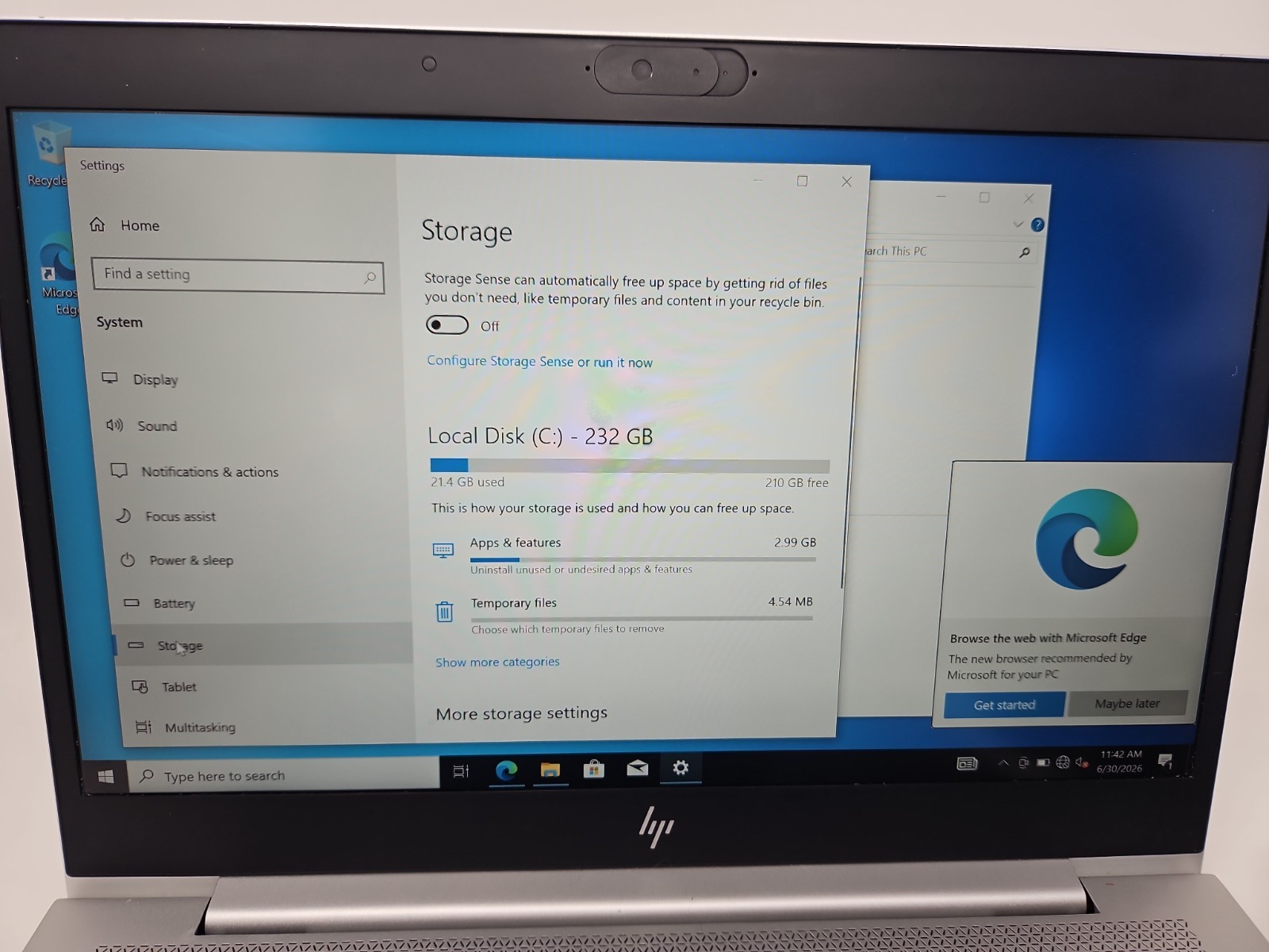 HP EliteBook 840 G6 14″ Laptop – i7-8665U 8GB RAM 250gb SSD Windows 10 Ac Adapte