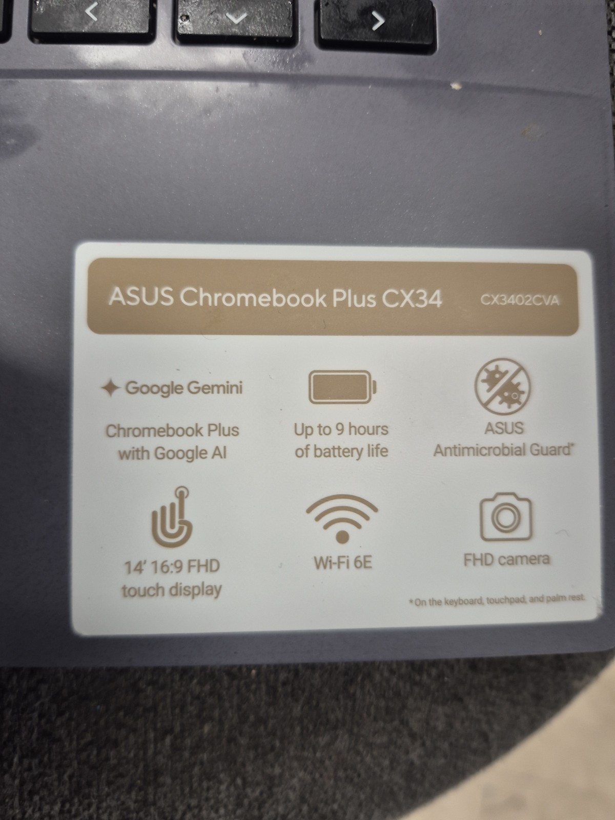 ASUS Chromebook Plus CX3402CV 14″ FHD i5-1334U 8GB DDR5 128GB SSD – Rock Grey