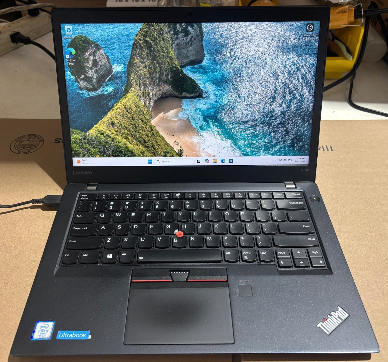 Lenovo ThinkPad T470s 14″ i7-7600U 16GB 512GB SSD Windows 11 Pro Touch