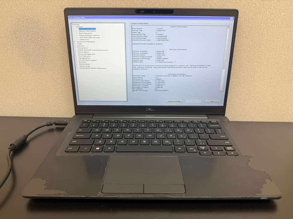 Dell Latitude 7300 13.3″ Laptop i7-8665U 8GB RAM 0GB SSD No OS Heavy Wear