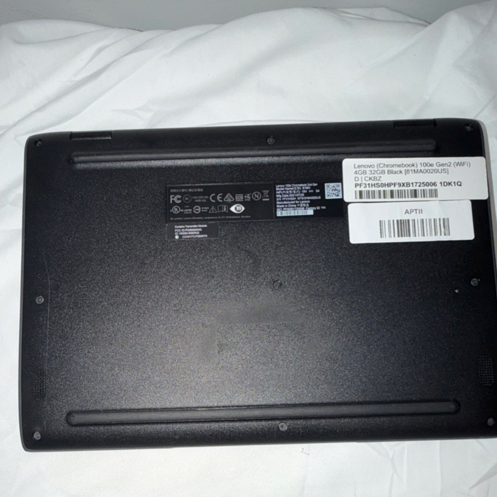 Lenovo 11.6″ Chromebook Laptop 100e Gen2 Intel Celeron 4GB 32GB Chrome OS Black