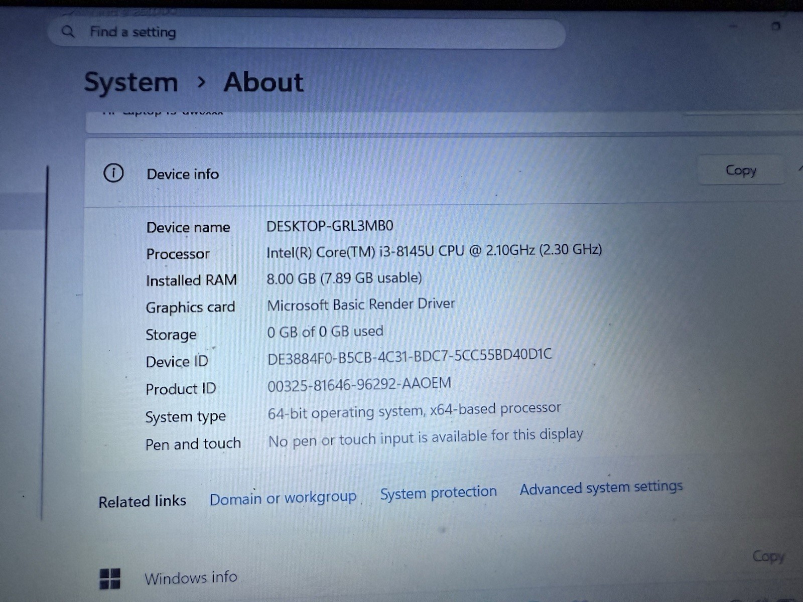HP 15-dw0037wm 15.6” Laptop i3-8145U 8GB RAM 1TB HDD Windows 11 w/ Charger