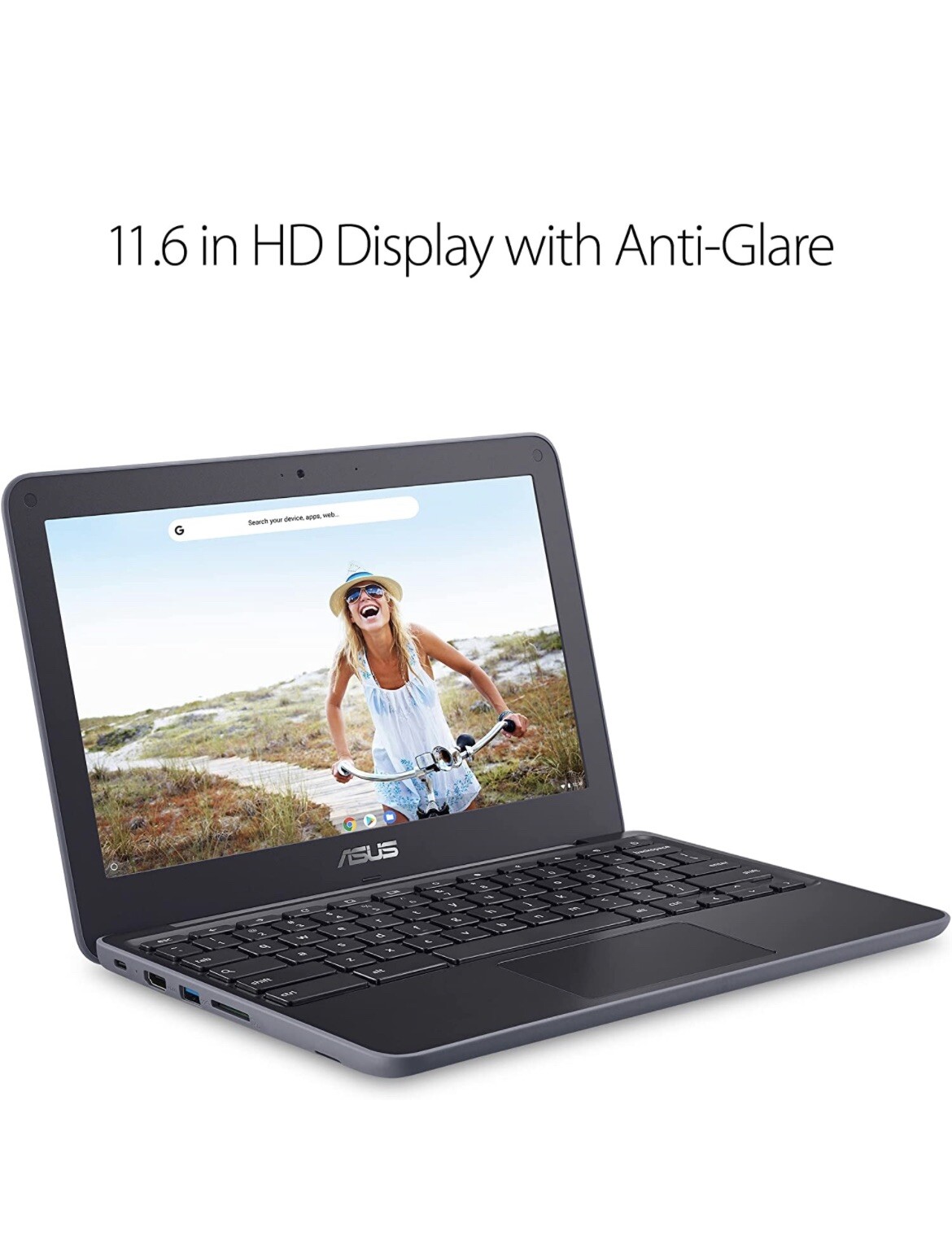 ASUS Chromebook 11.6” HD, Quad-Core Processor, 4GB RAM, 32GB eMMC, Dark Grey