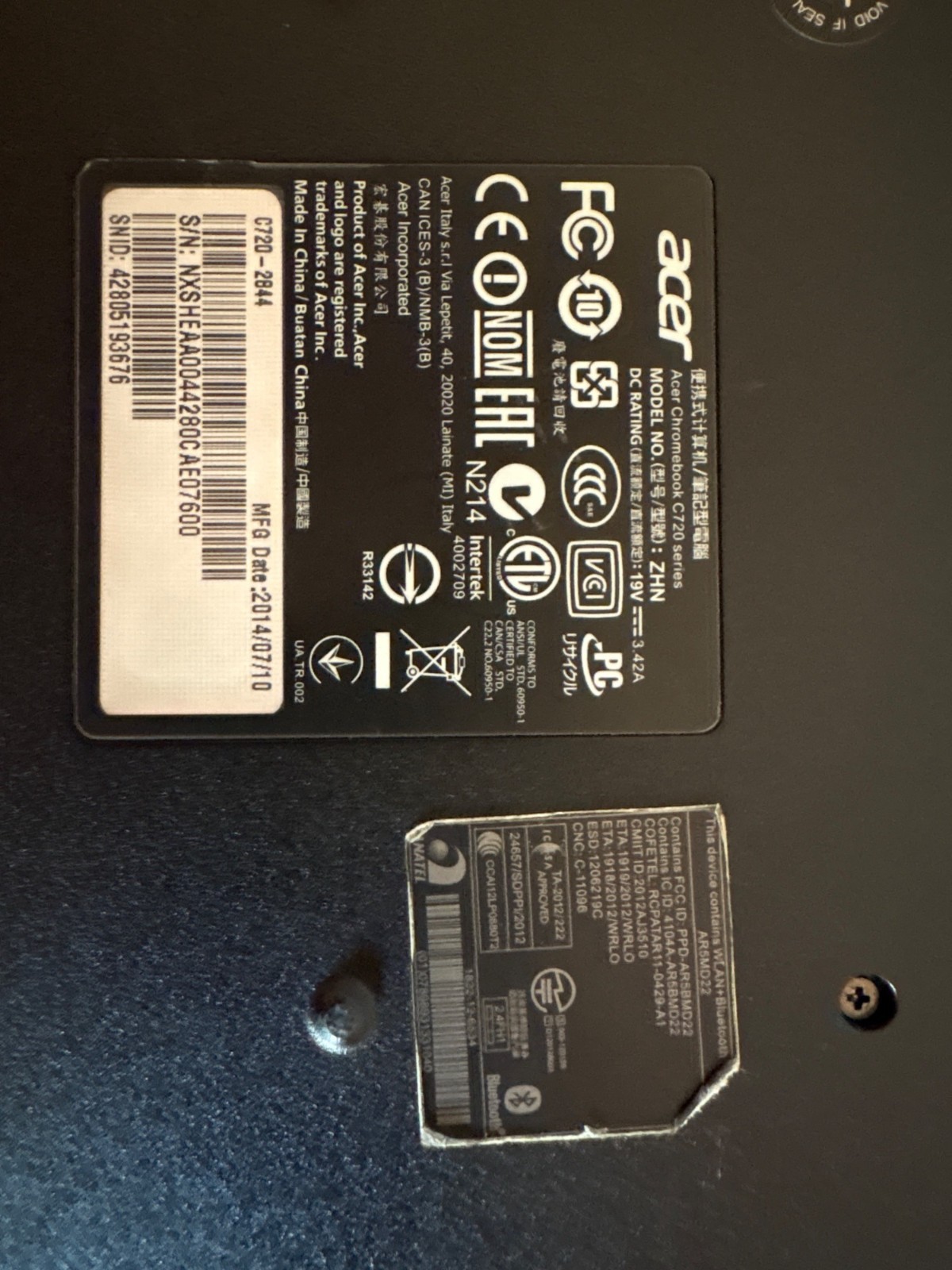 Lot Of 4 Acer Chromebook C720 Laptops 11.6″ Intel Inside Black ** Parts Only **