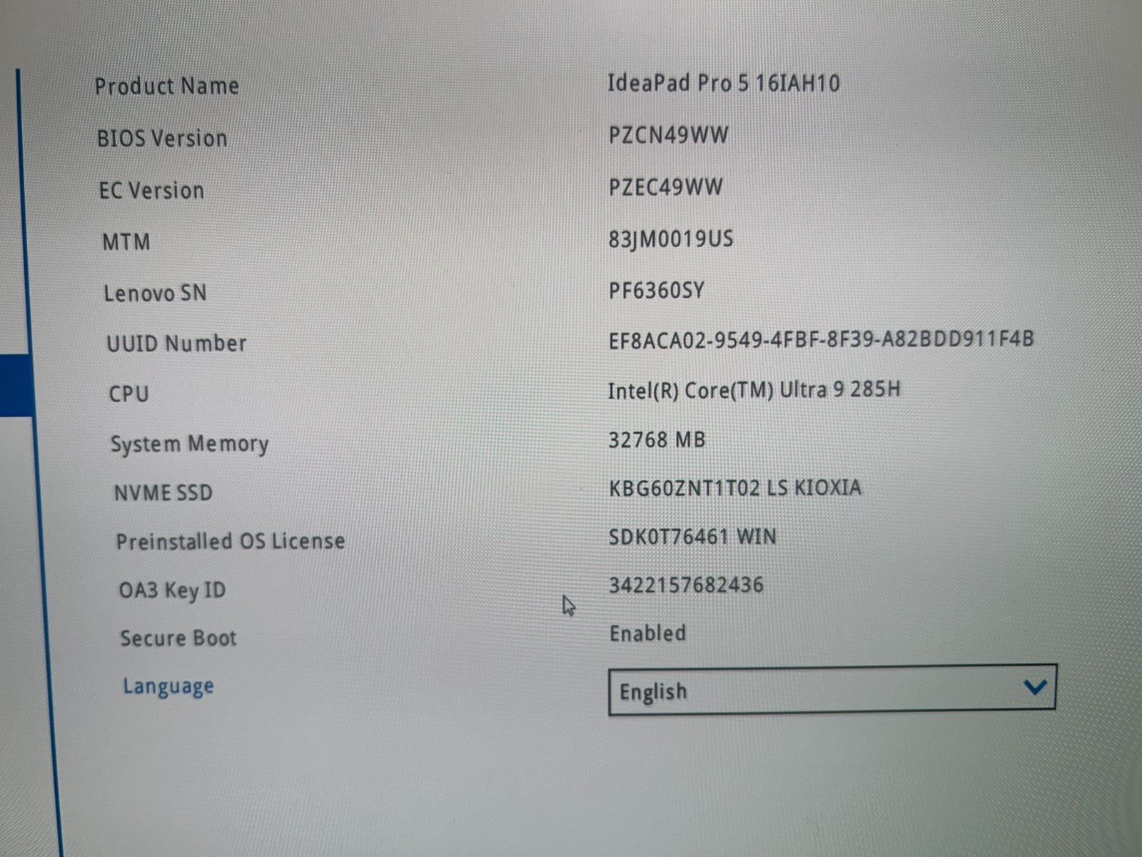 Lenovo IdeaPad Pro 5 16IAH10, Intel Core Ultra 9 285H, 32 GB RAM, 1 TB NVMe SSD