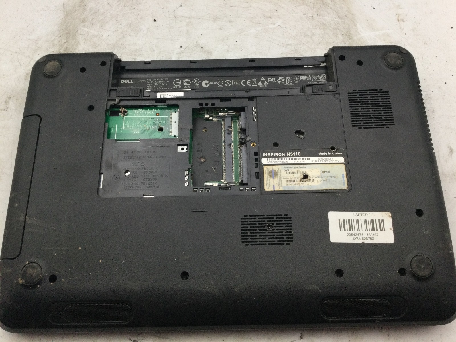 DELL INSPIRON N5110 – FOR PARTS – INTEL CORE I5 – NO RAM – READ DESCRIPTION – BB