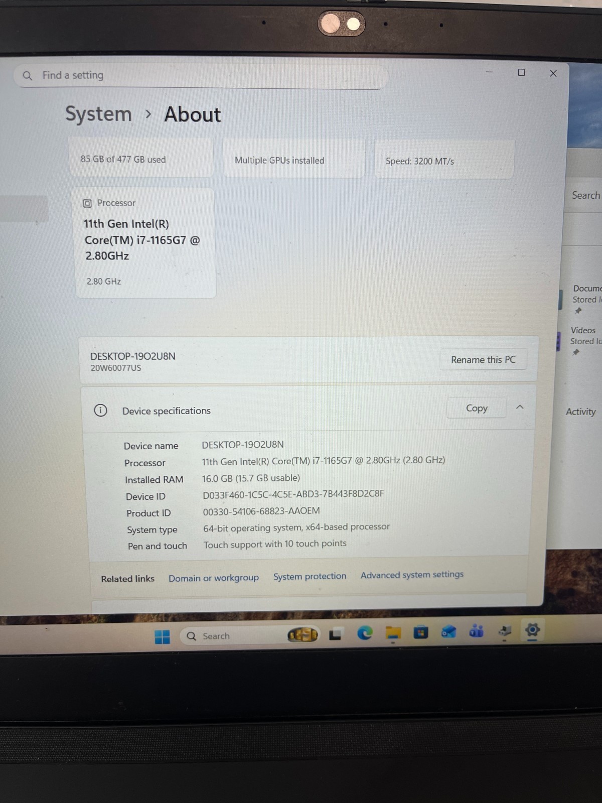 Lenovo P15s Gen 2 15.6″ i7-1165G7 16GB 512GB Touch Win11 T500