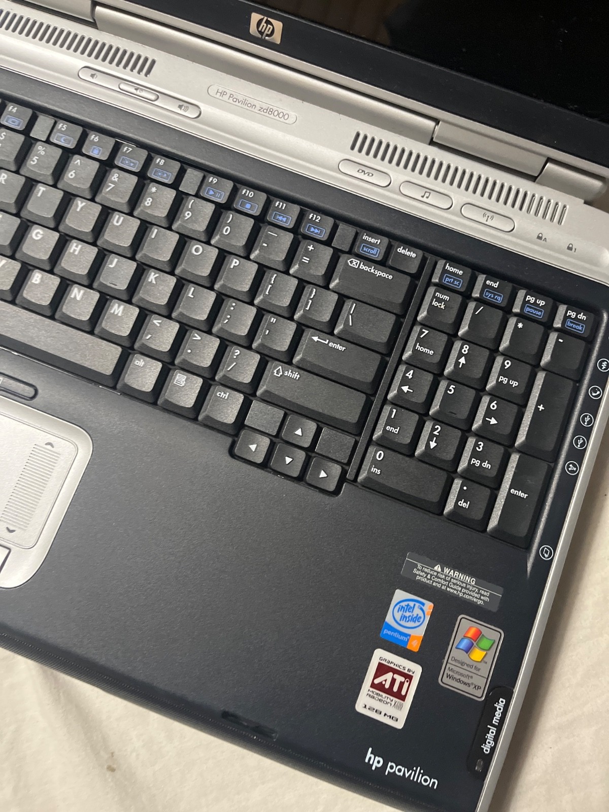 UNTESTED HP Pavilion ZD8000 NO CHARGER FLAWS