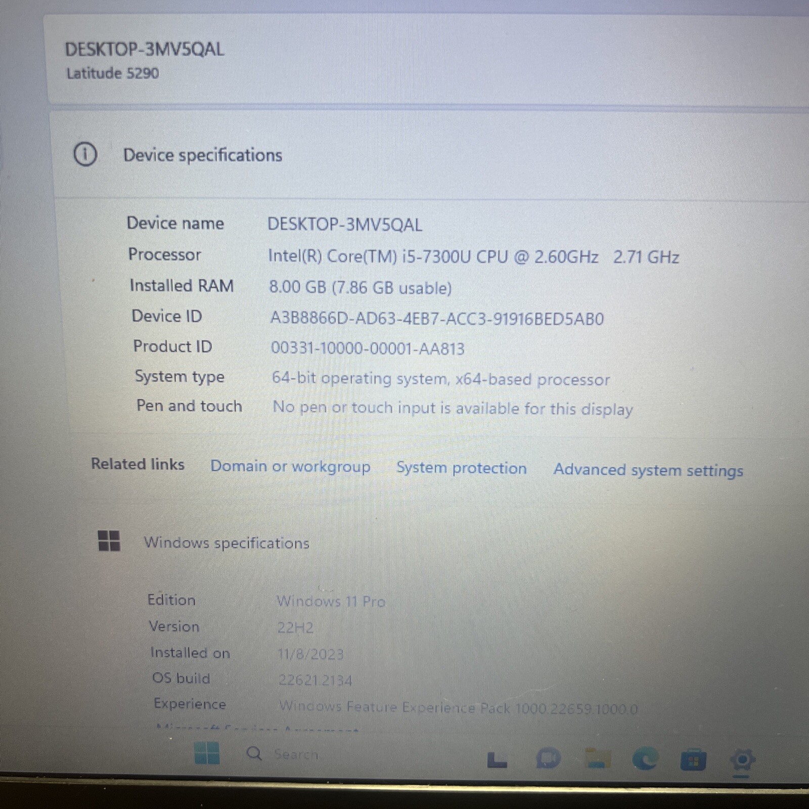 Dell Latitude 5290 12.4″ I5-7300U 2.6GHz 8GB RAM 256GB HDD