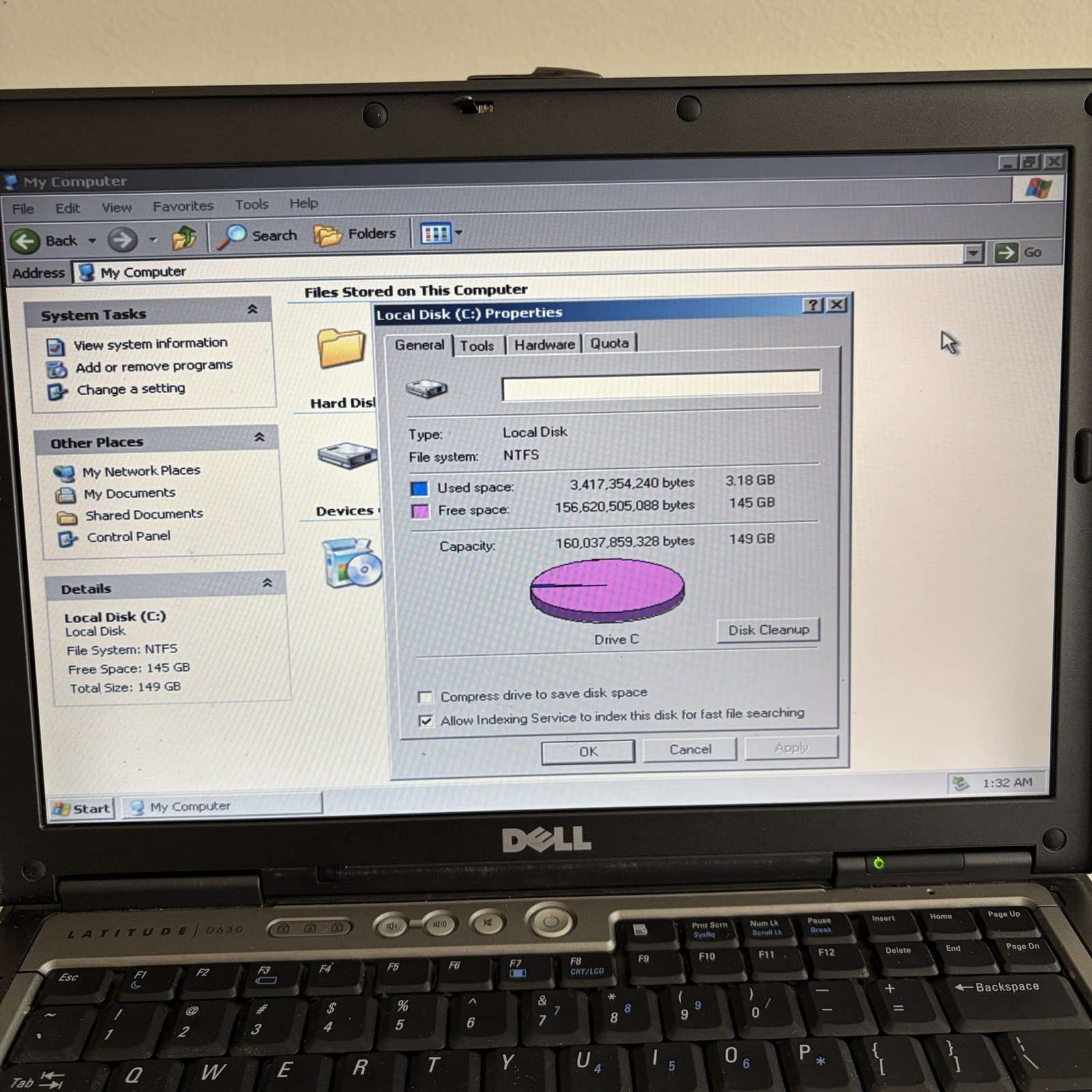 Dell Latitude D630 Fresh Load XP Pro T2300 SP3 RS232 DVD 2GB 120GB RW DVD