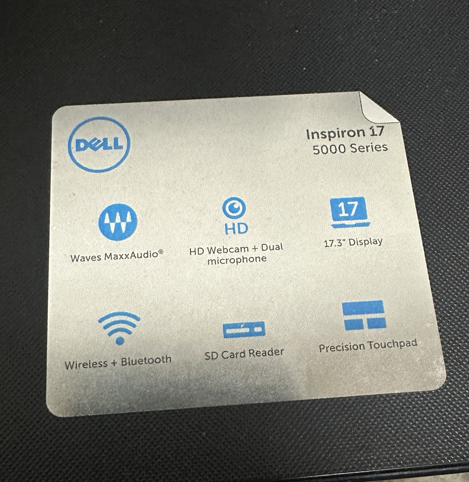 Dell Inspiron 17 Laptop with I3 processor, 4GB RAM, 500GB hard drive. 17”