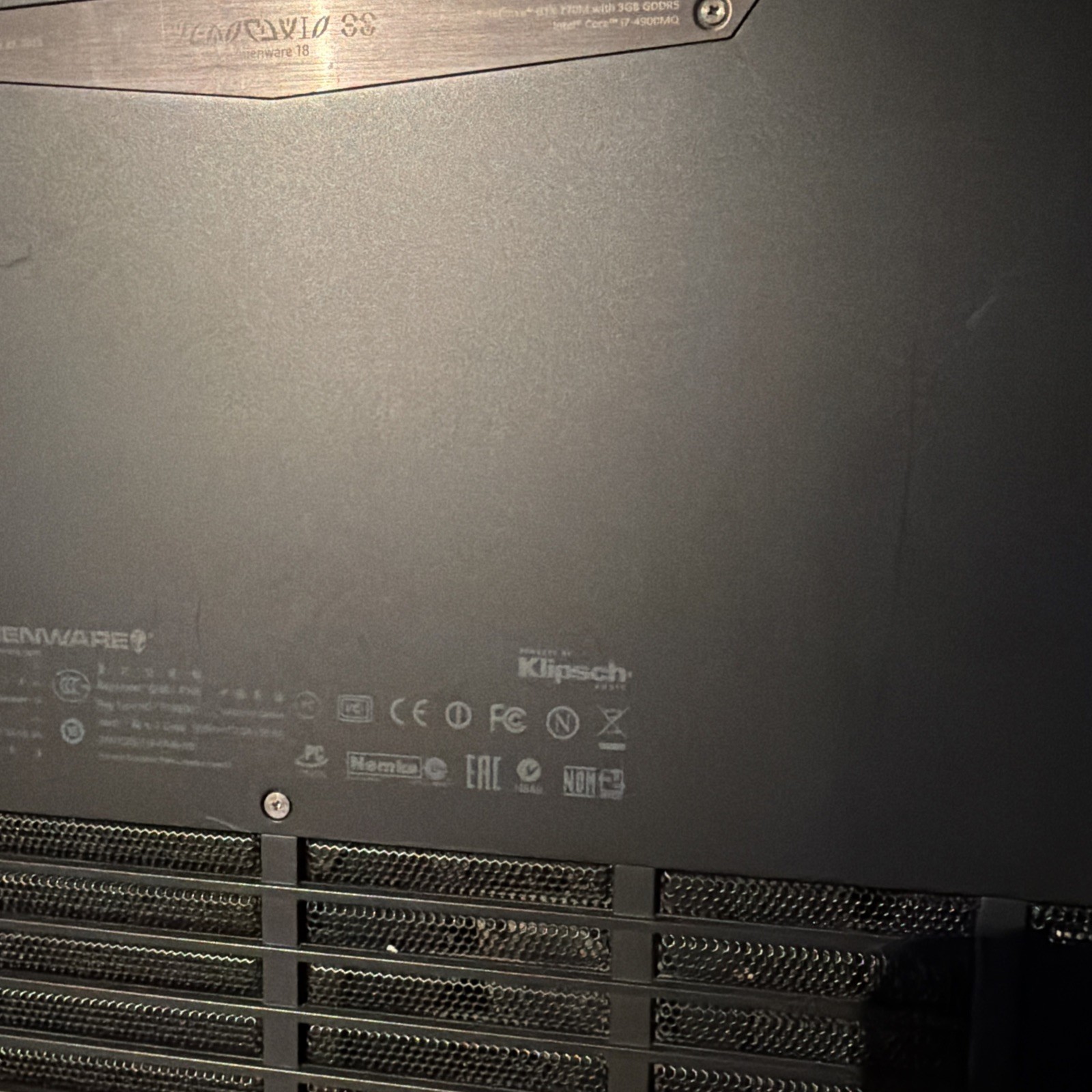Alienware 18 Laptop i7-4900MQ Dual GTX 770M 18.4”- Untested No Charger For Parts
