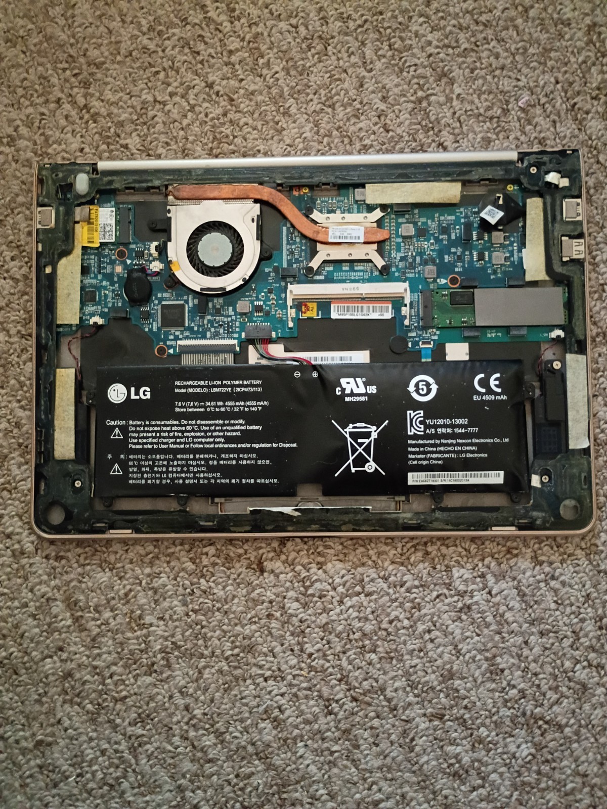FOR PARTS LG GRAM 14z950 i5 LCD SCREEN PANEL KEYBOARD FAN CASE SILVER