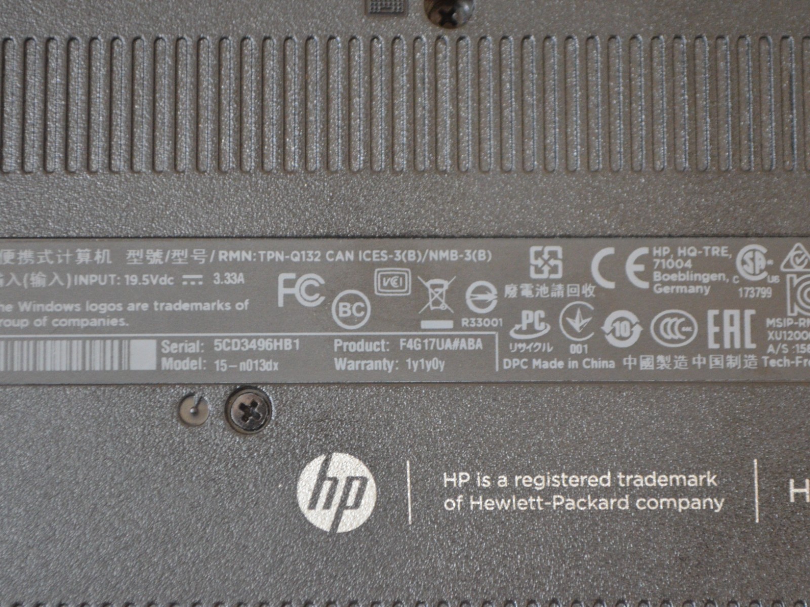HP Pavilion 15-n013dx Laptop Windows 8 15″ DVD HDMI USB 2013