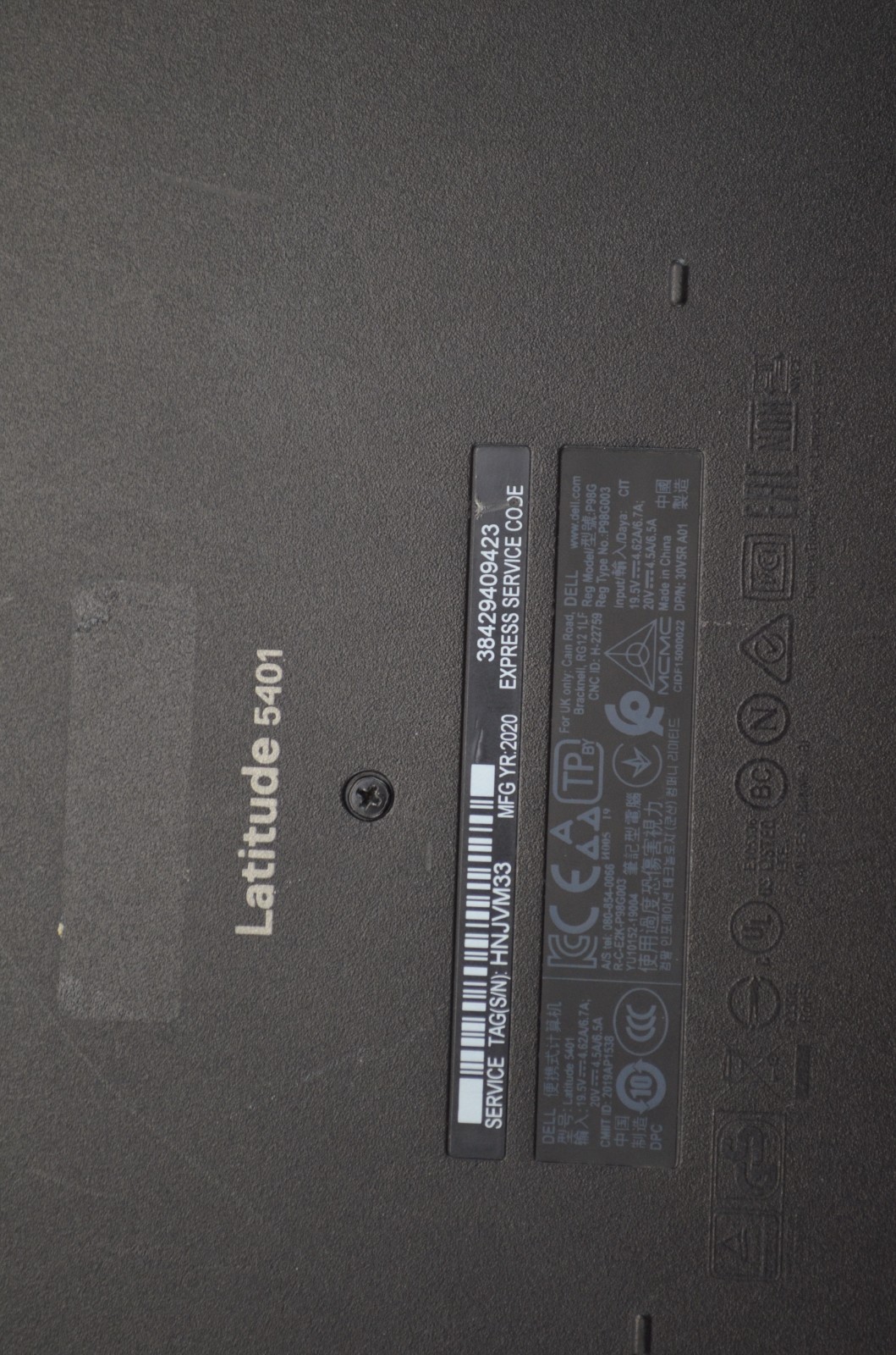 Dell Latitude 5401 14″ FHD i5-9400H 8GB RAM Cracked Screen No SSD No Charger