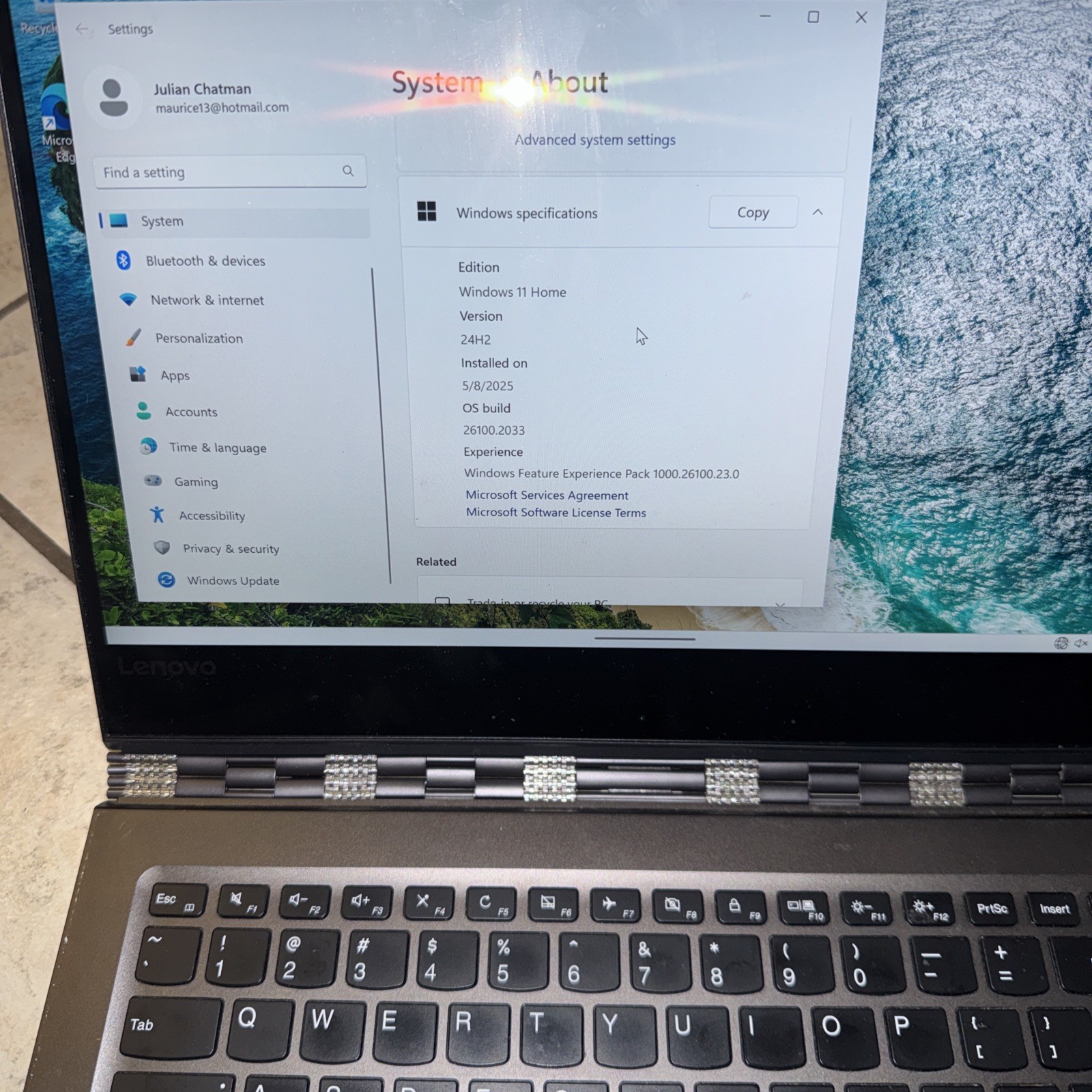 Lenovo Yoga 910-13IKB 80VF 13in Touch i7 2.50GHz 16GB Ram 1TB SSD Win 11 No Plug