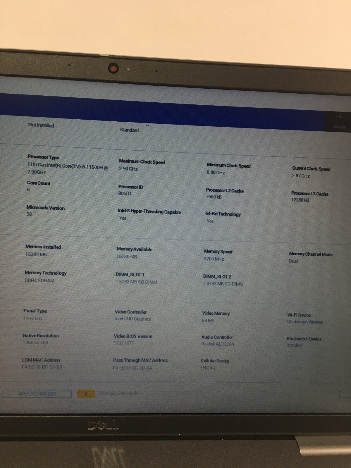 Dell Precision 3561 15.6″ Windows 11 Laptop i7-11850H 16GB RAM 512GB SSD