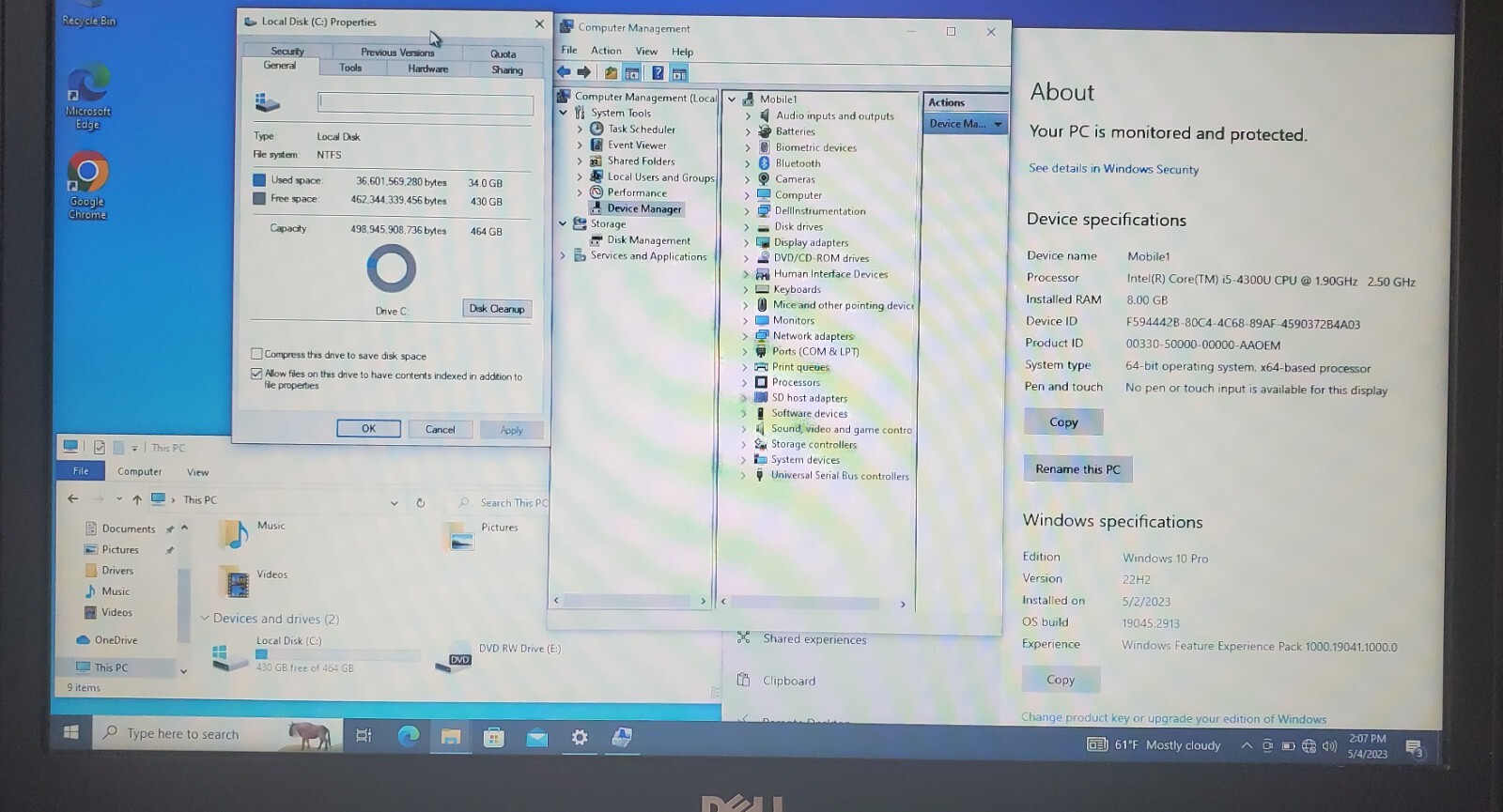 Dell Latitude E5440 Laptop 14″ i5-4300U 500GB Slim SATA HD 8GB RAM Win 10