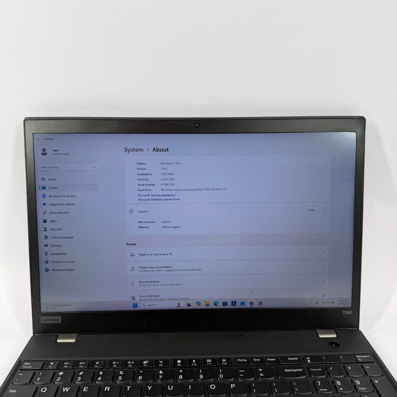 Broken Lenovo ThinkPad T590 P53S 11″ i5-8365U 1.6GHz 8GB RAM 64GB SSD Quadro P52