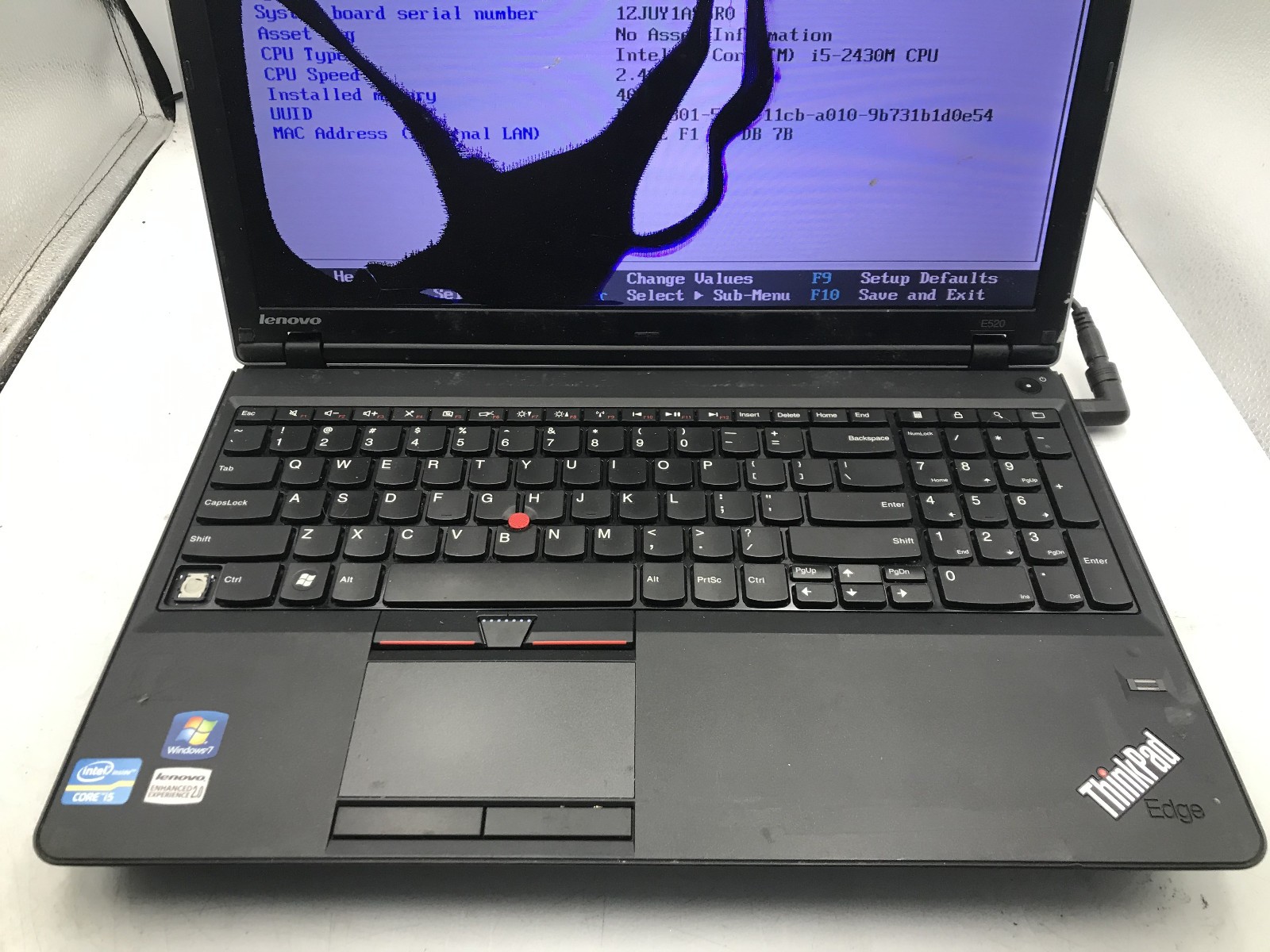 LENOVO THINKPAD E530 – BOOTS TO BIOS/BAD LCD – INTEL I5 2430M – NO RAM -READ- BB