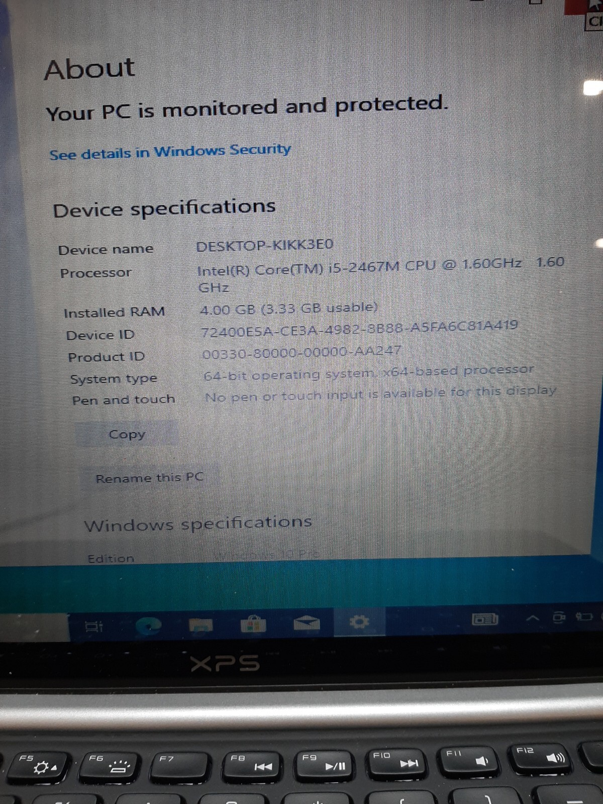 Dell XPS L321X i5-2467M 1.6GHz 4GB RAM 128GB SSD Win 11 BAD BATTERY #97