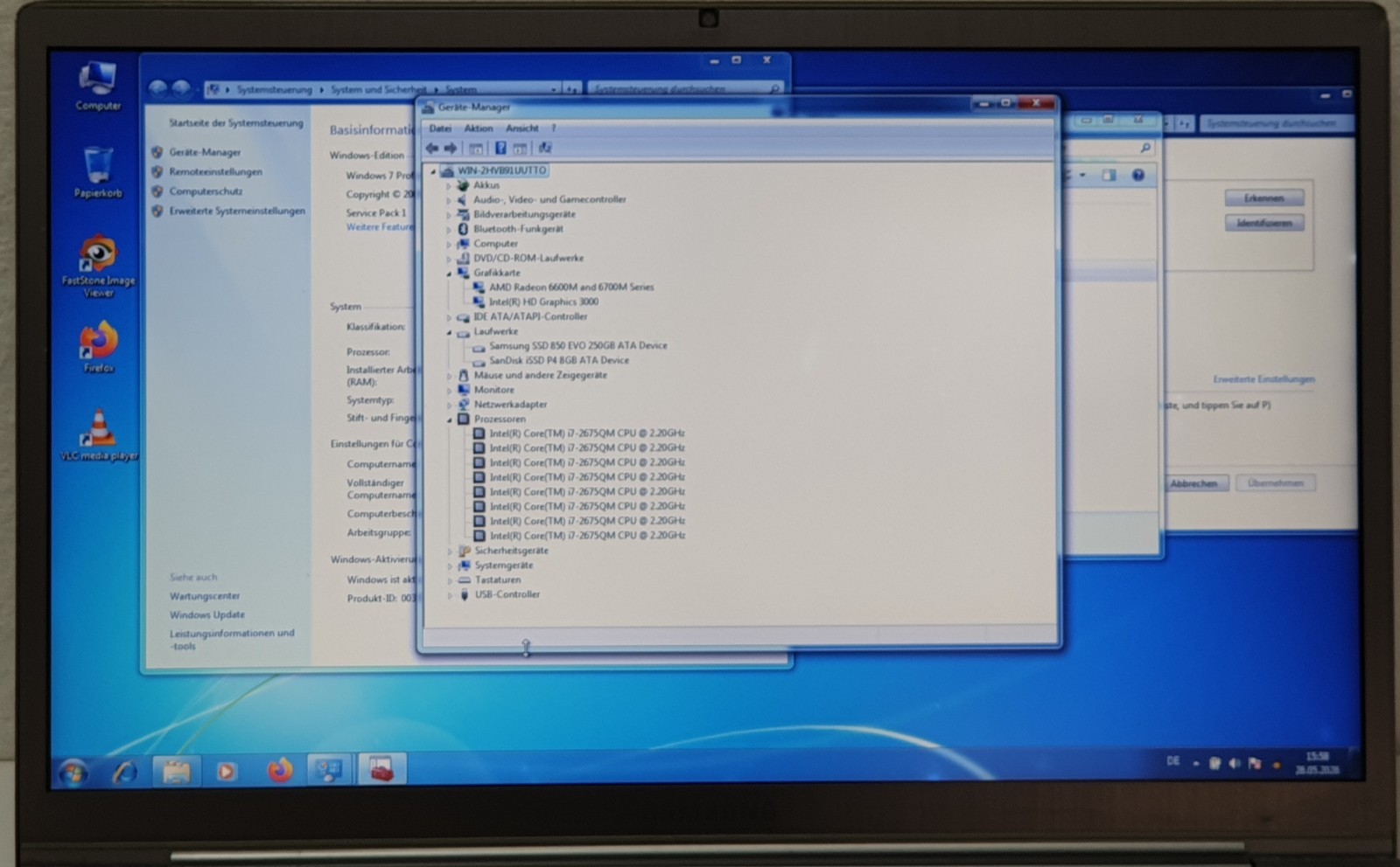 Samsung 700Z Windows 7 Gamer Laptop i7 2.20GHz 250GB 12GB 15.6″ 6750M 1GB