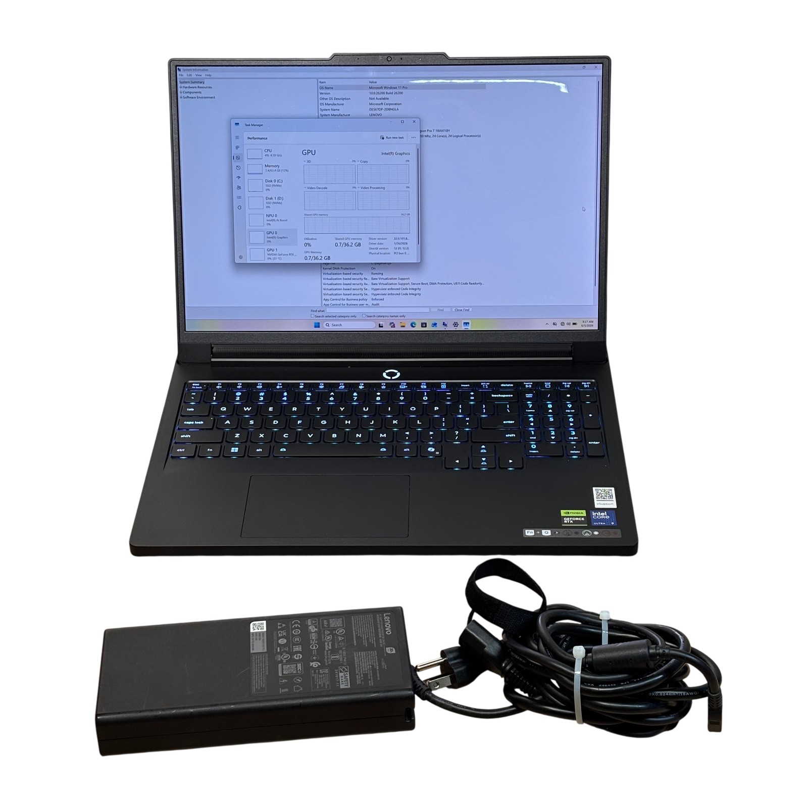 Lenovo Legion Pro7 16IAX10H 83F5 Intel Ultra 9 275HX 2.7GHz 64GB RAM 1TB SSD 16″